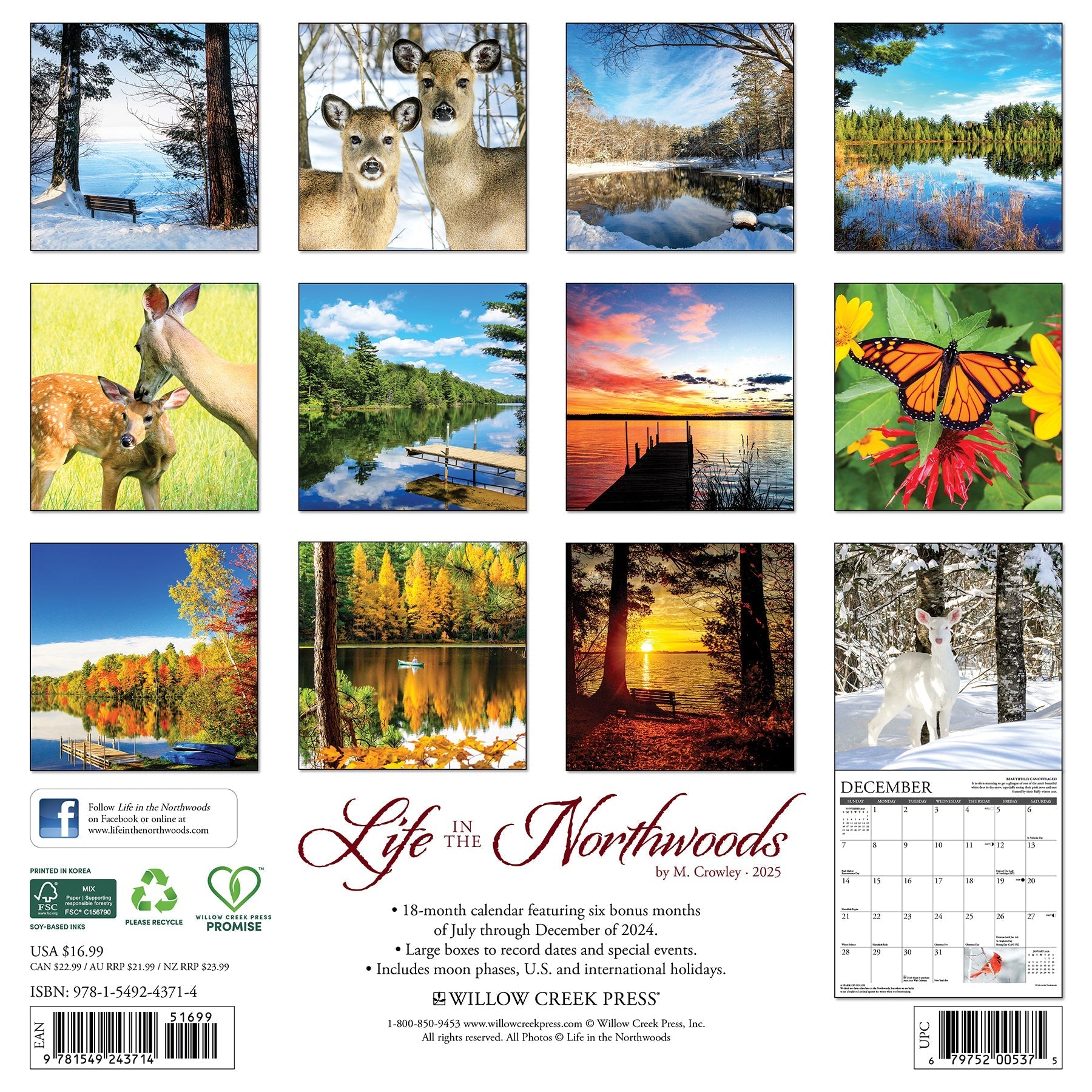 2025 Life in the Northwoods - Square Wall Calendar (US Only)