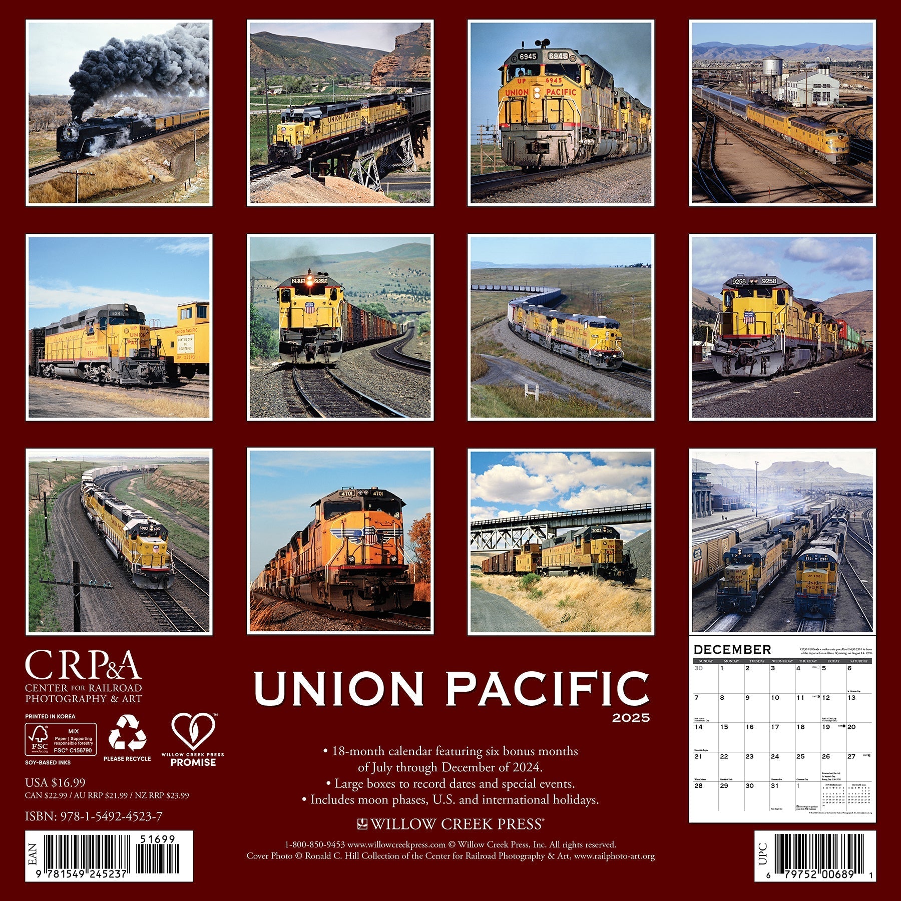 2025 Union Pacific - Square Wall Calendar (US Only)