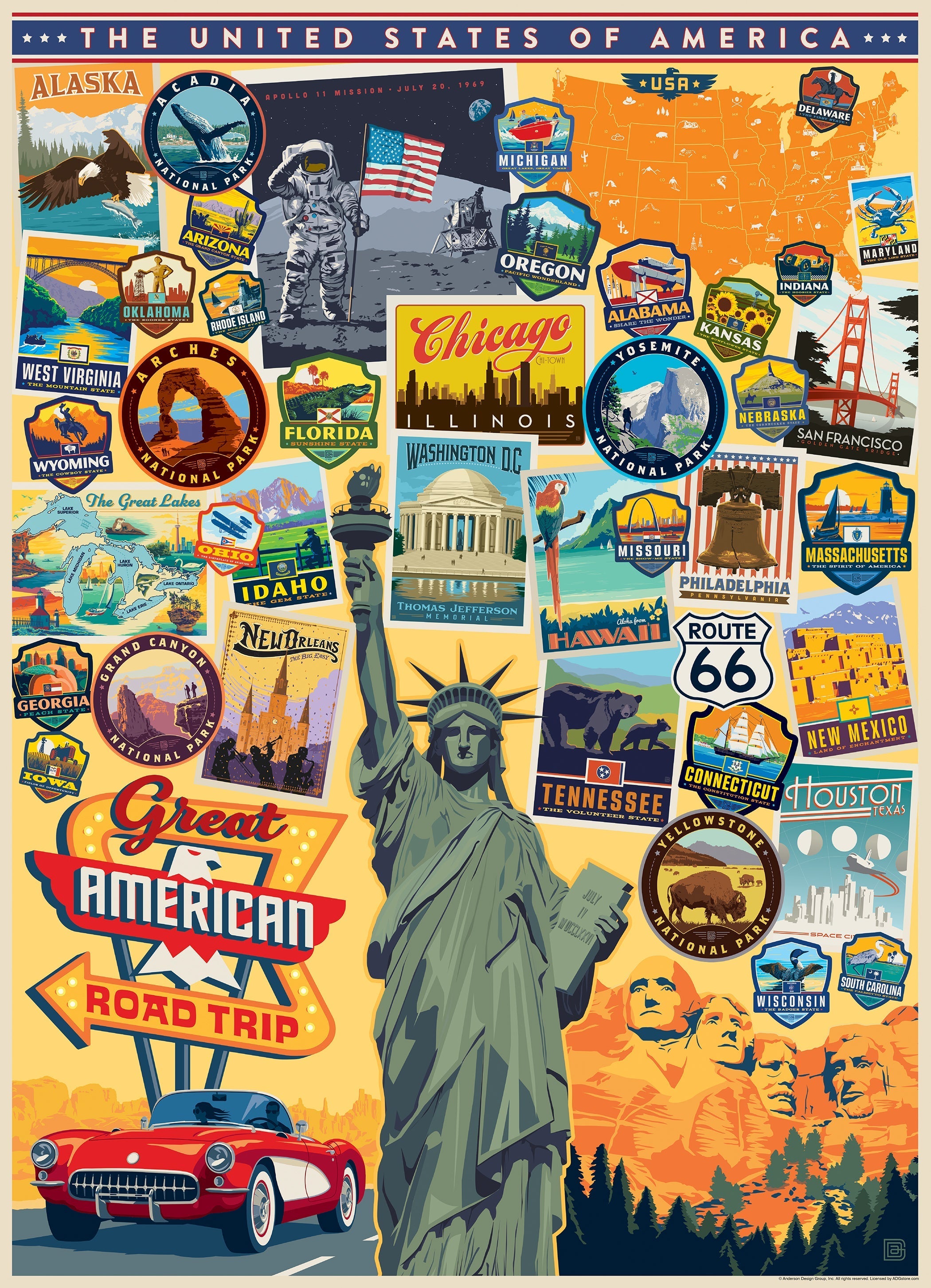 Great American Road Trip 1000 Piece - Jigsaw Puzzle