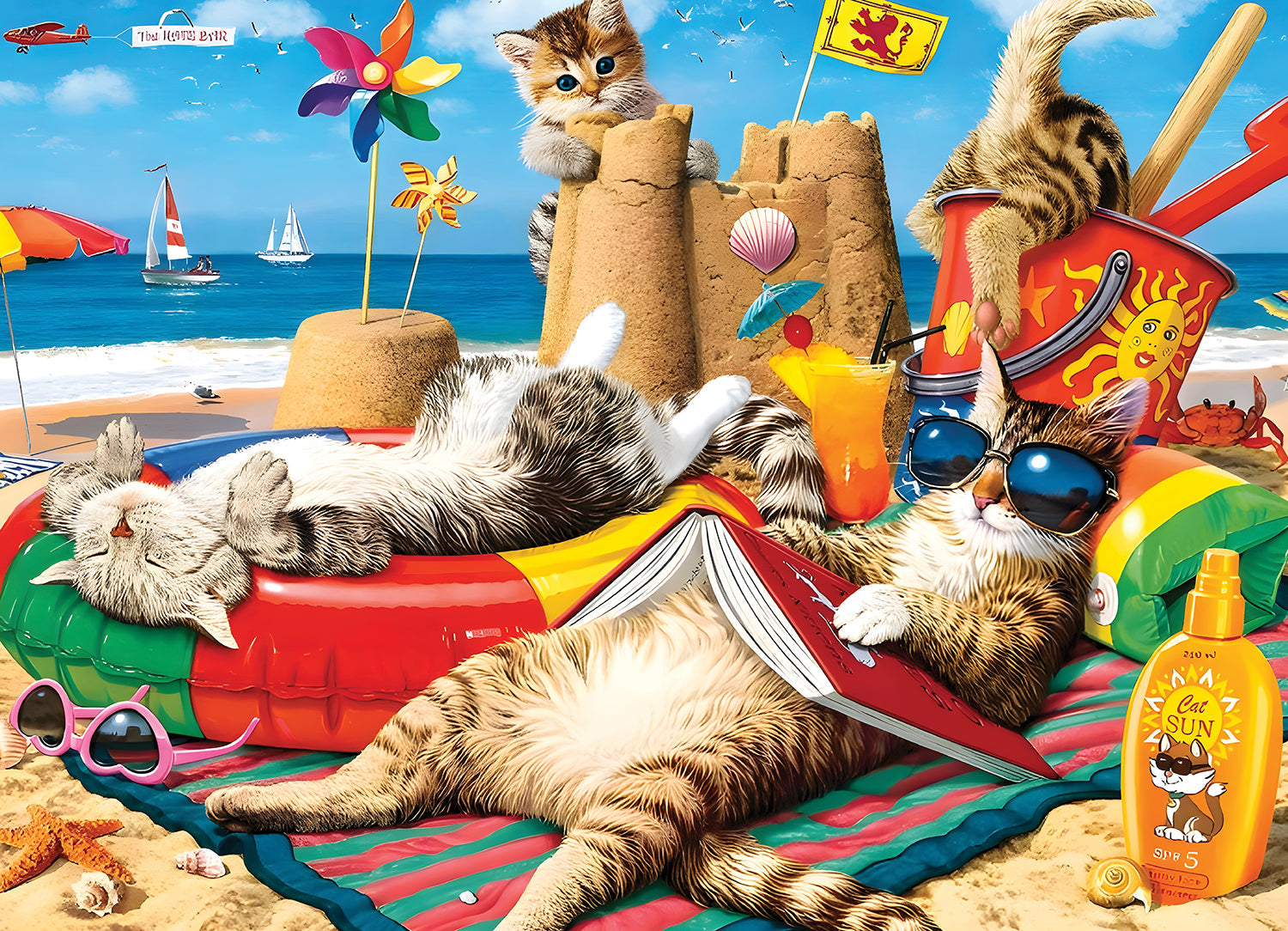 Beach Cats 1000 Piece - Jigsaw Puzzle