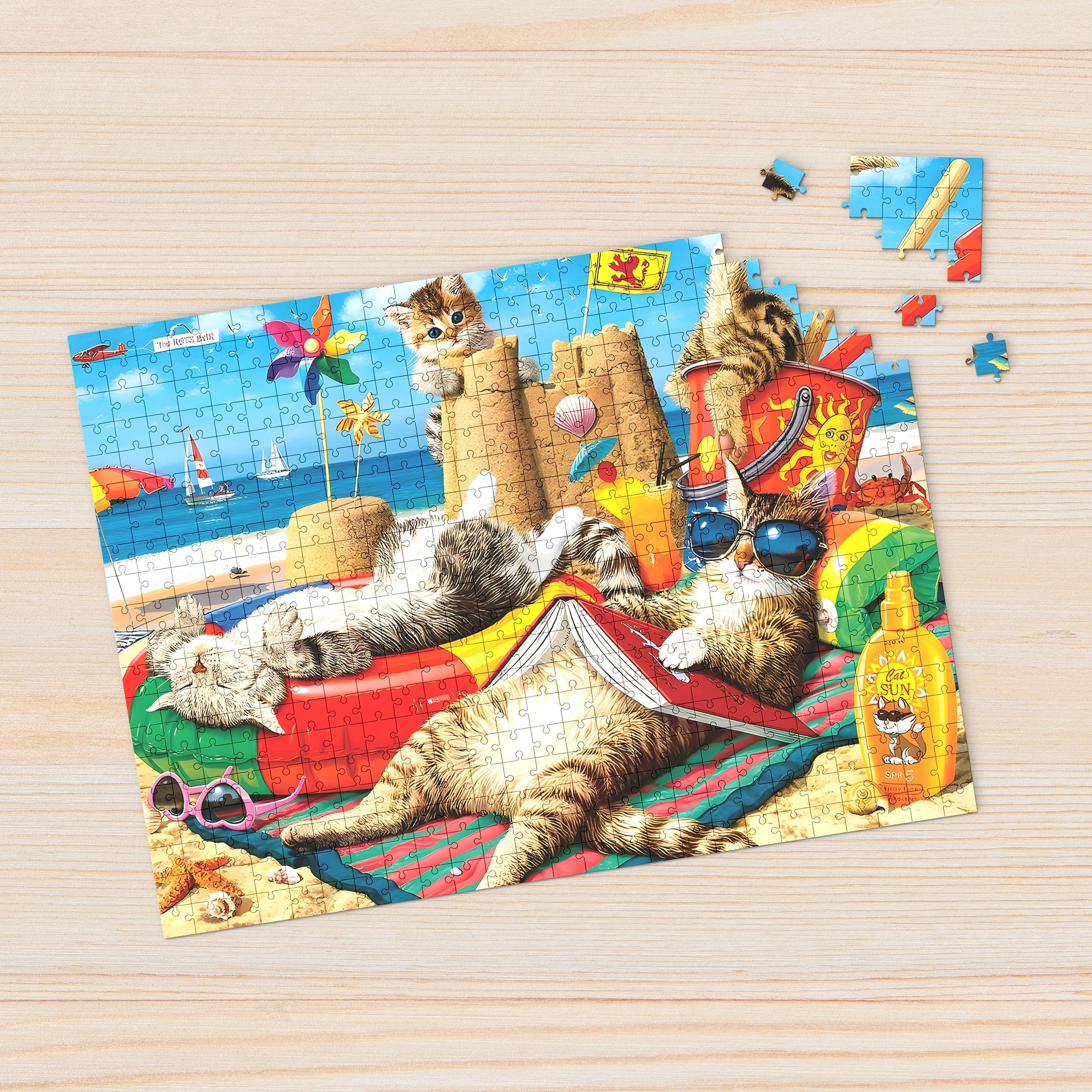 Beach Cats 1000 Piece - Jigsaw Puzzle