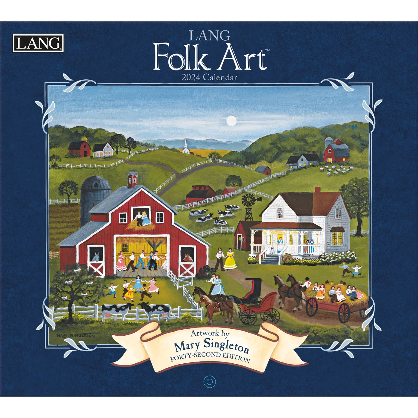 2024 LANG Folk Art By Mary Singleton - Deluxe Wall Calendar