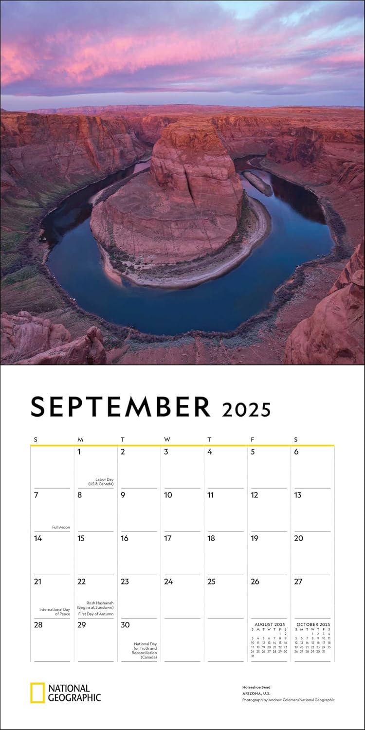 2025 National Geographic: Most Beautiful Places - Square Wall Calendar