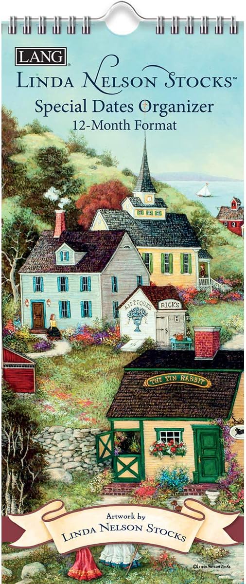 LANG Linda Nelson Stocks Special Date Organizer - Perpetual Slim Wall Calendar