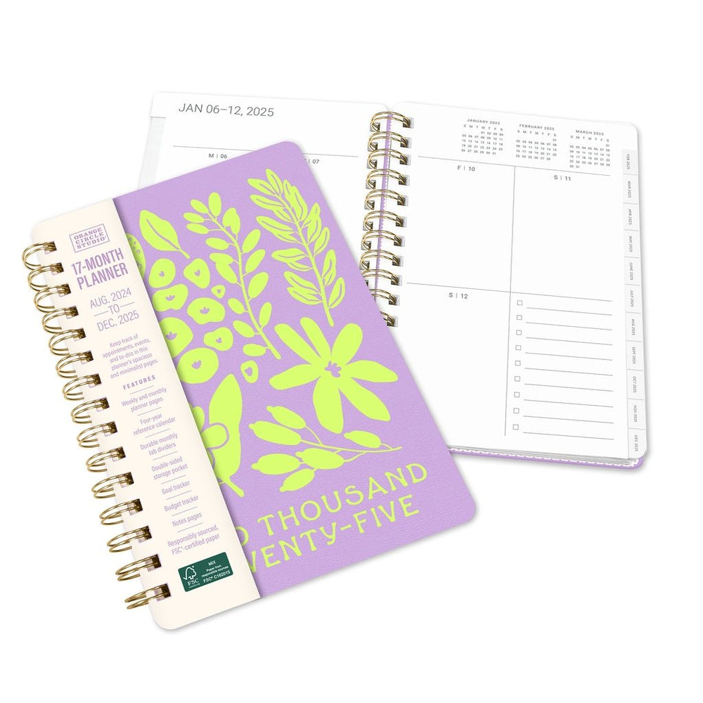 2025 Botanical Bliss - Agatha Monthly And Weekly Dairy/Planner
