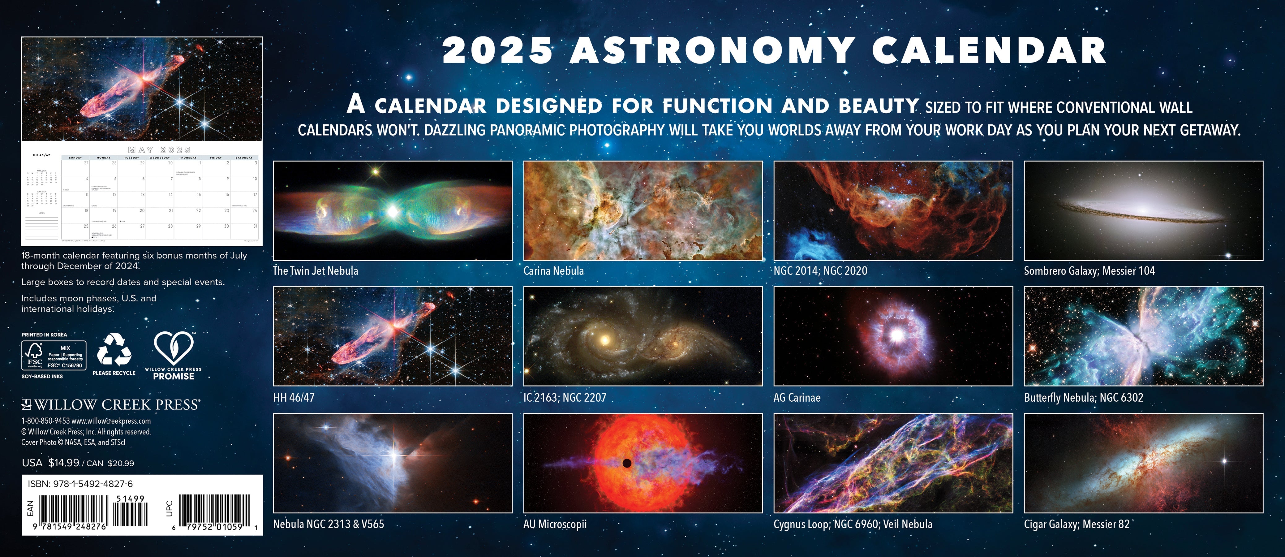 2025 Astronomy Panoramic - Deluxe Wall Calendar (US Only)