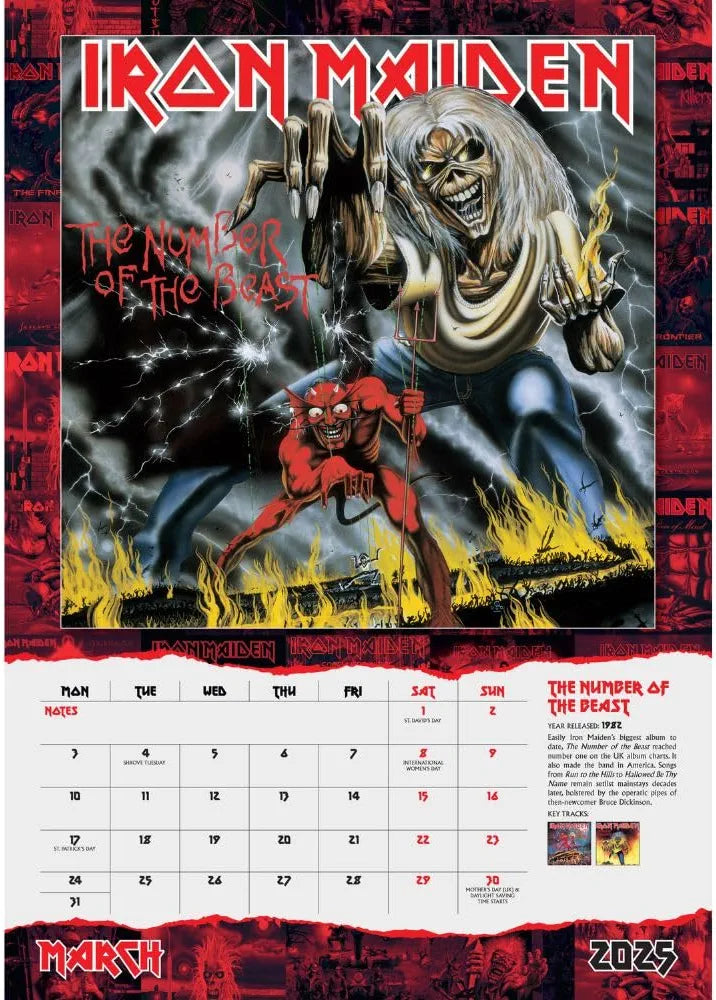 2025 Iron Maiden - A3 Wall Calendar