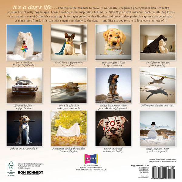 2024 Dogma: A Dog's Guide to Life - Square Wall Calendar