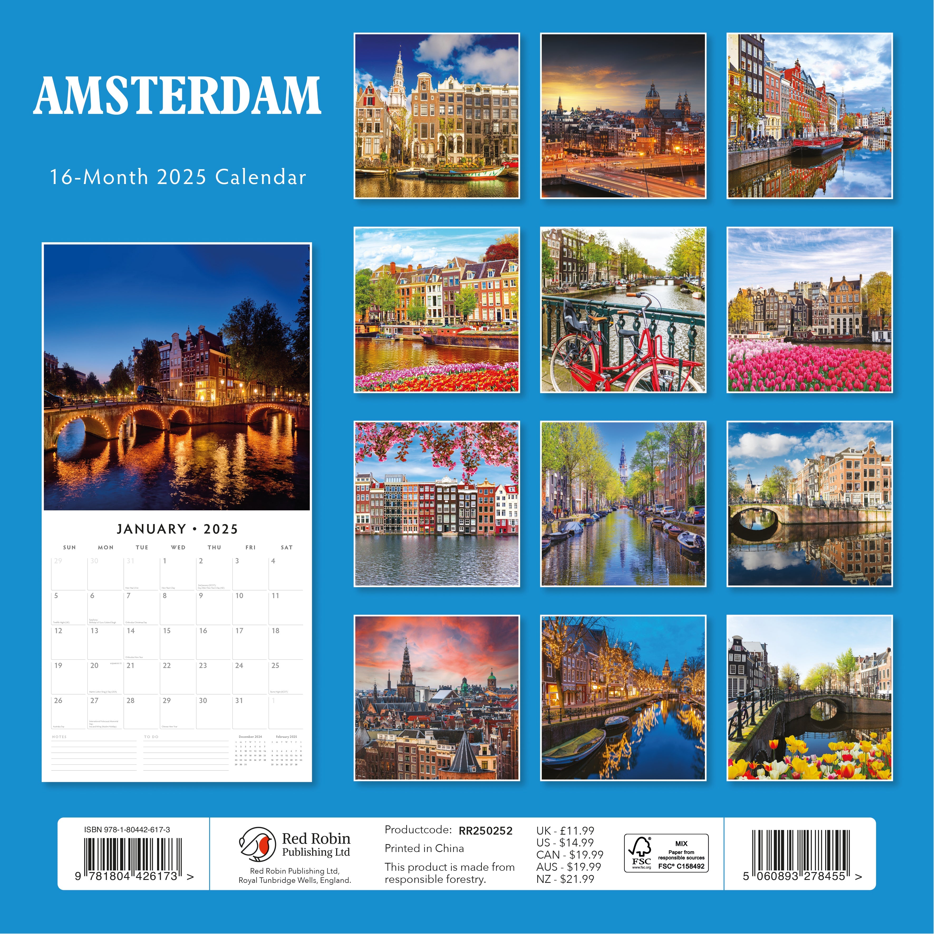 2025 Amsterdam - Square Wall Calendar