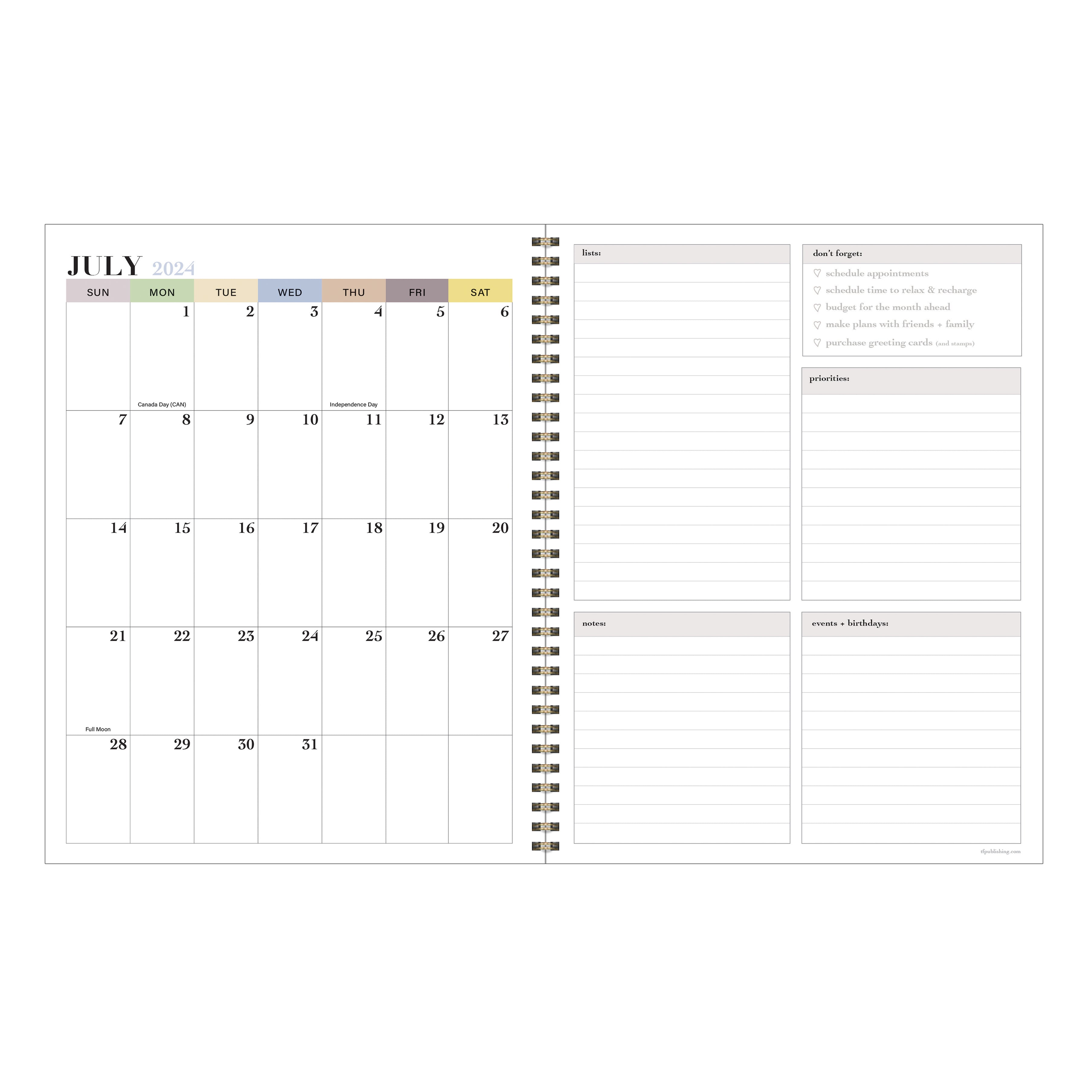 July 2024 - June 2025 Mediterranean Picnic - Large Weekly & Monthly Academic Year Diary/Planner