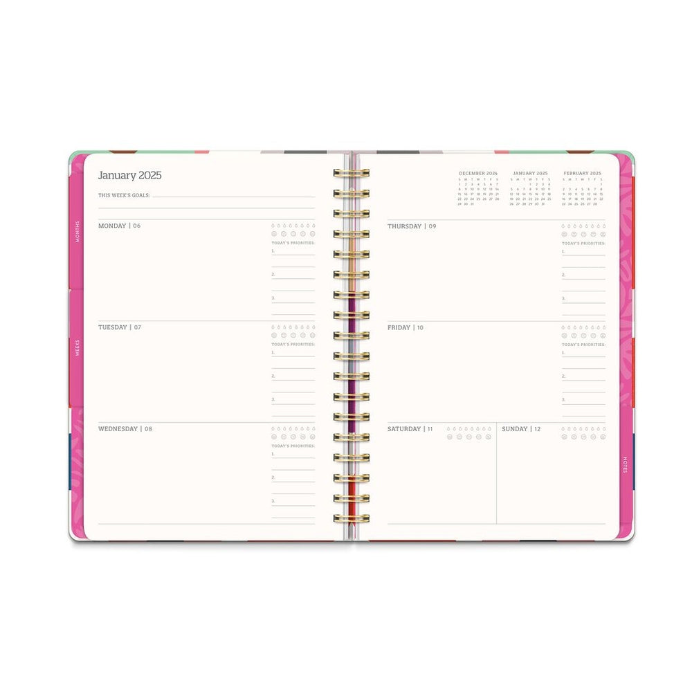 2025 Summer Poppies - Tri-Tab Weekly & Monthly Diary/Planner