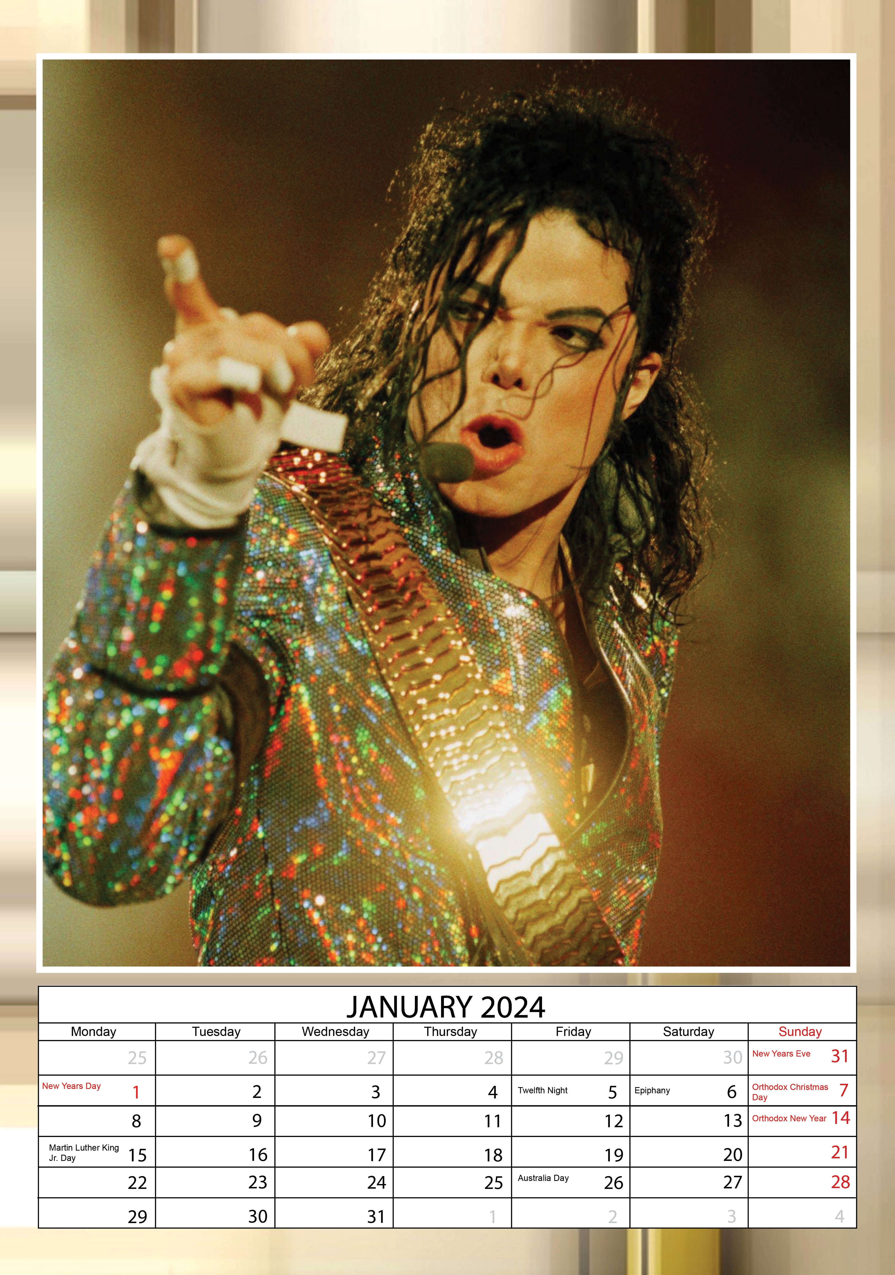 2024 Michael Jackson - A3 Wall Calendar