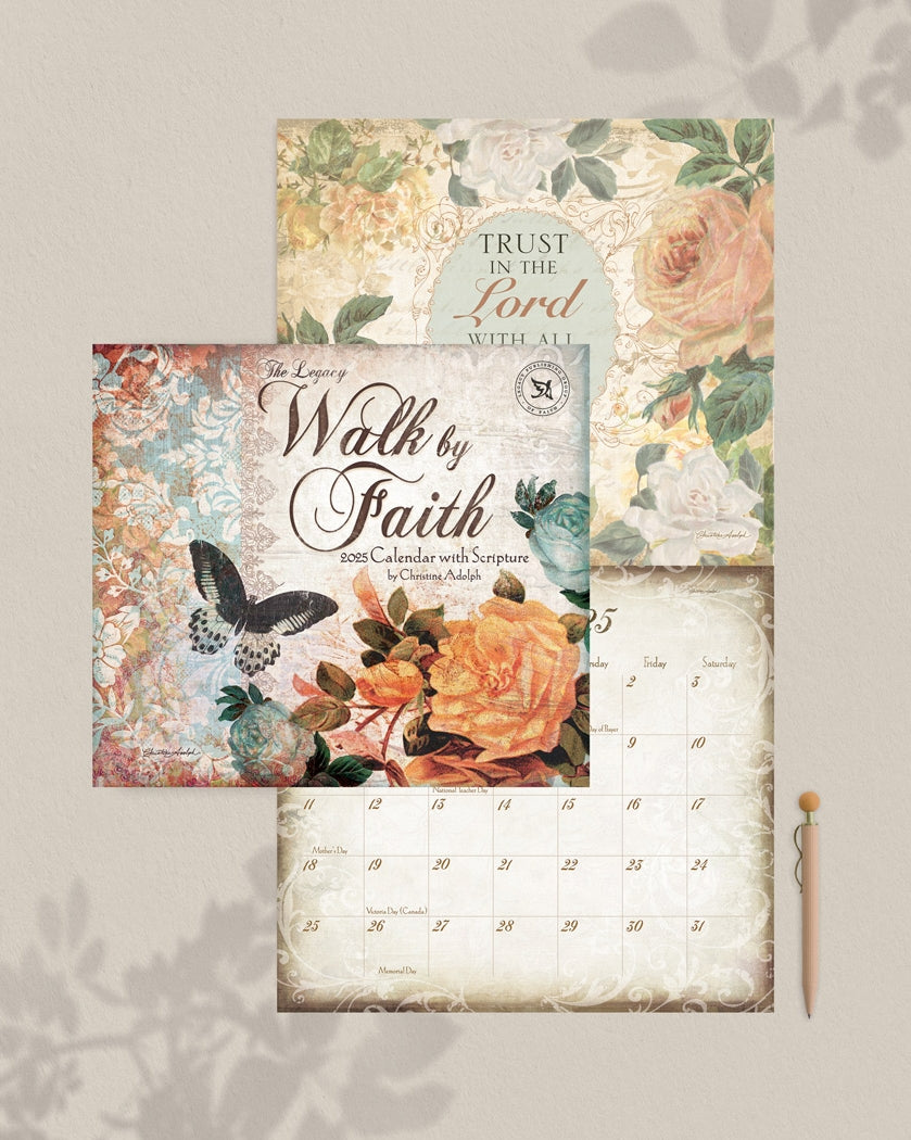 2025 Legacy Walk By Faith - Scripture - Deluxe Wall Calendar