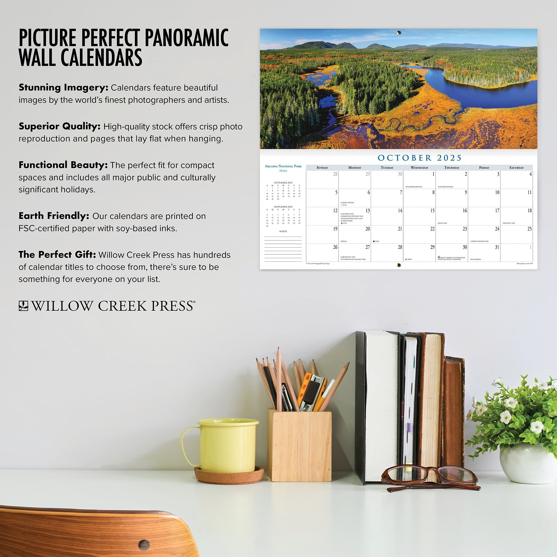 2025 National Parks Panoramic - Deluxe Wall Calendar (US Only)