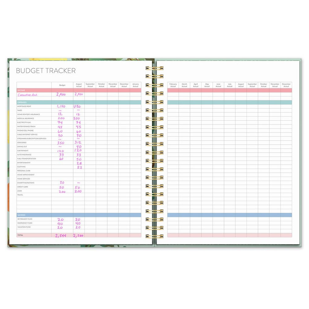 2025 Fruit & Flora - XL Spiral Weekly & Monthly Diary/Planner