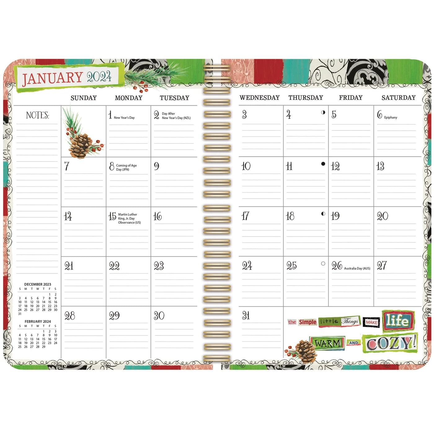 2024 LANG Happy Life - Monthly Engagement Diary/Planner