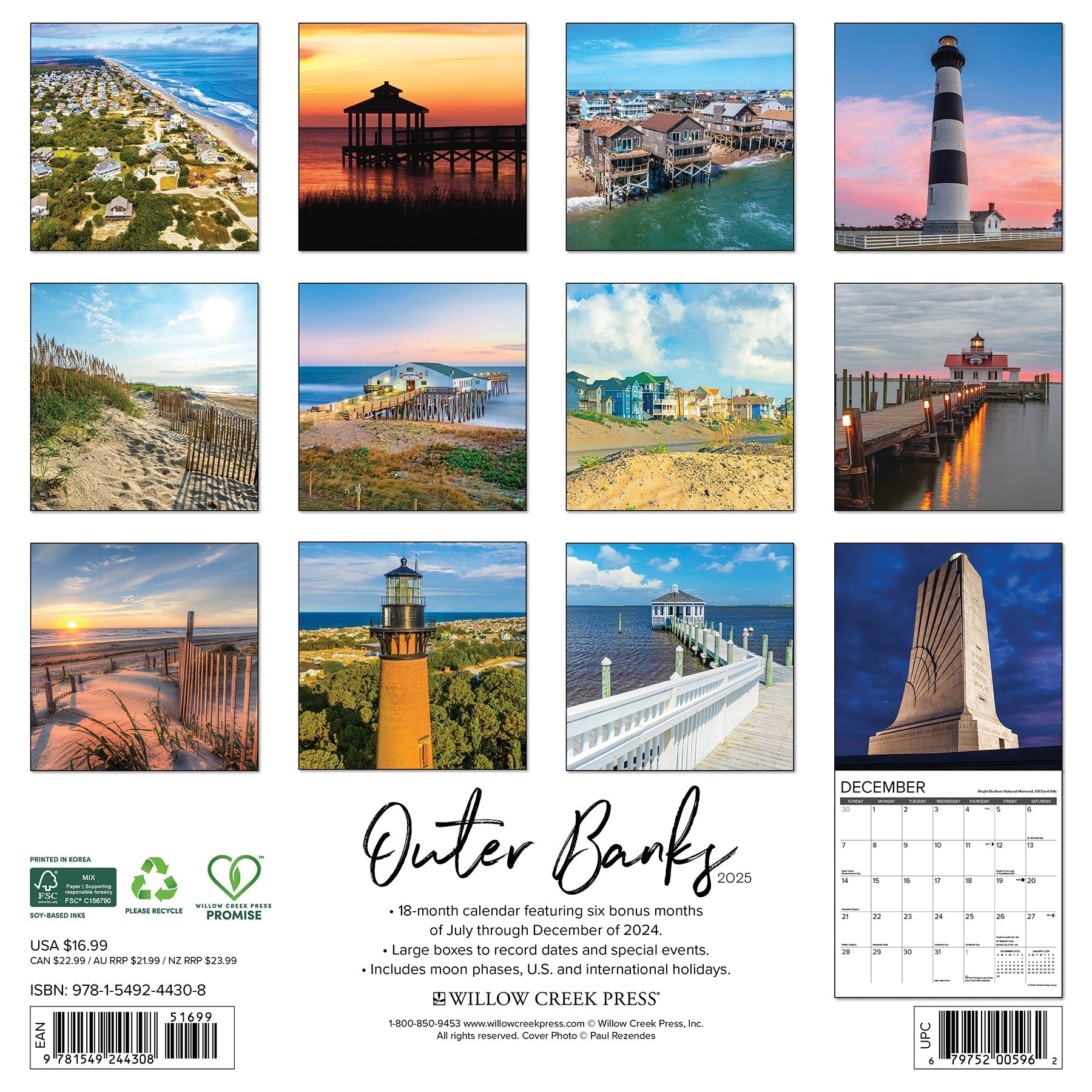 2025 Outer Banks - Square Wall Calendar (US Only)