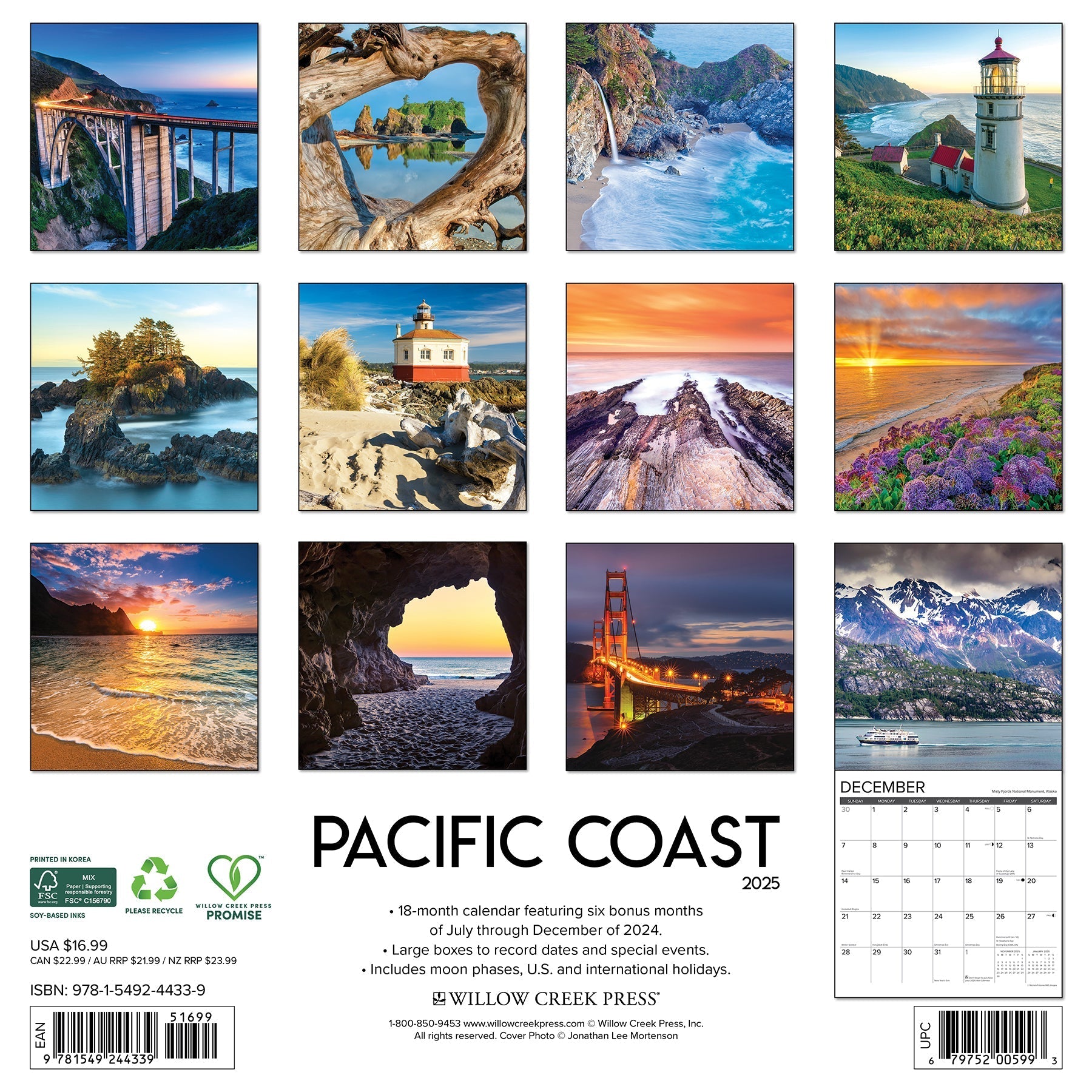 2025 Pacific Coast - Square Wall Calendar (US Only)