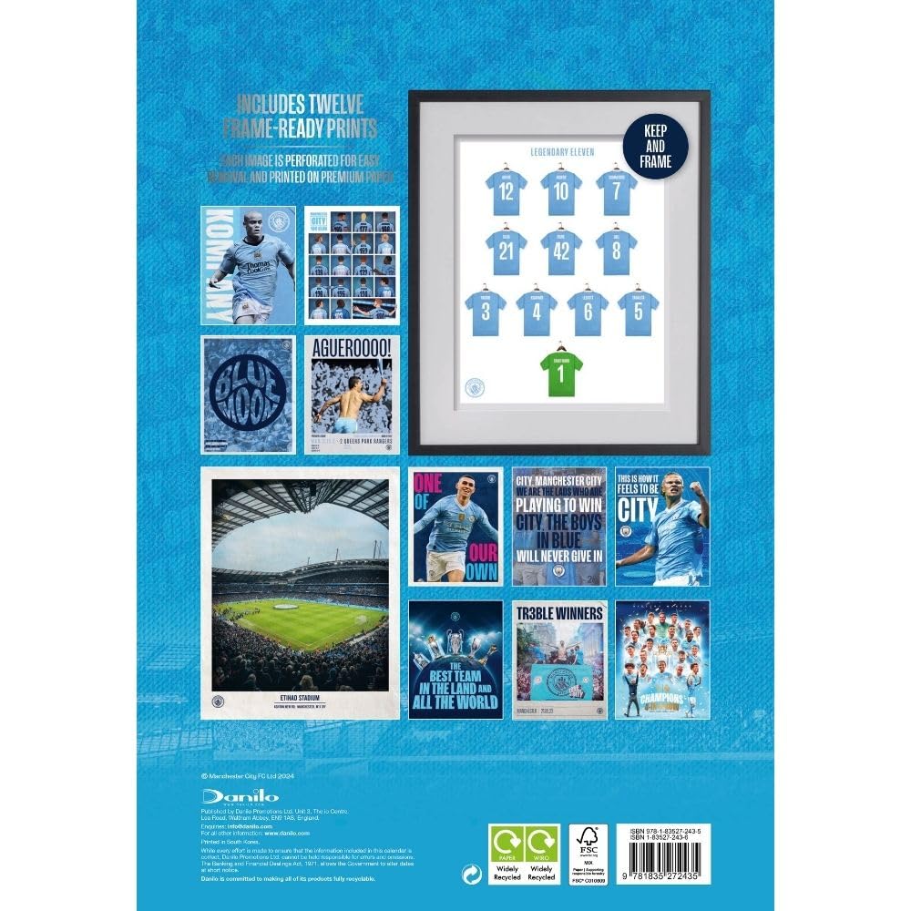 2025 Manchester City Fc - A3 Deluxe Wall Calendar