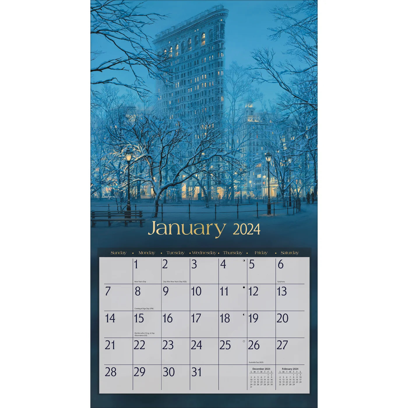 2024 LANG Around The World By Evgeny Lushpin Deluxe Wall Calendar