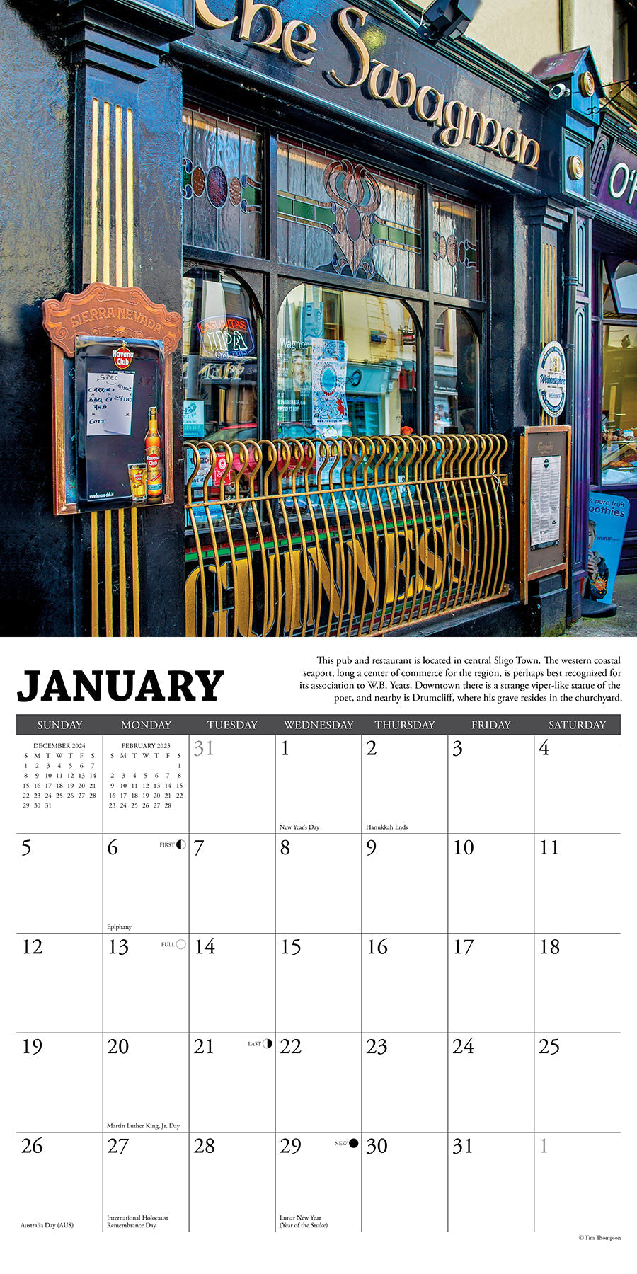 2025 Irish Pubs - Square Wall Calendar (US Only)