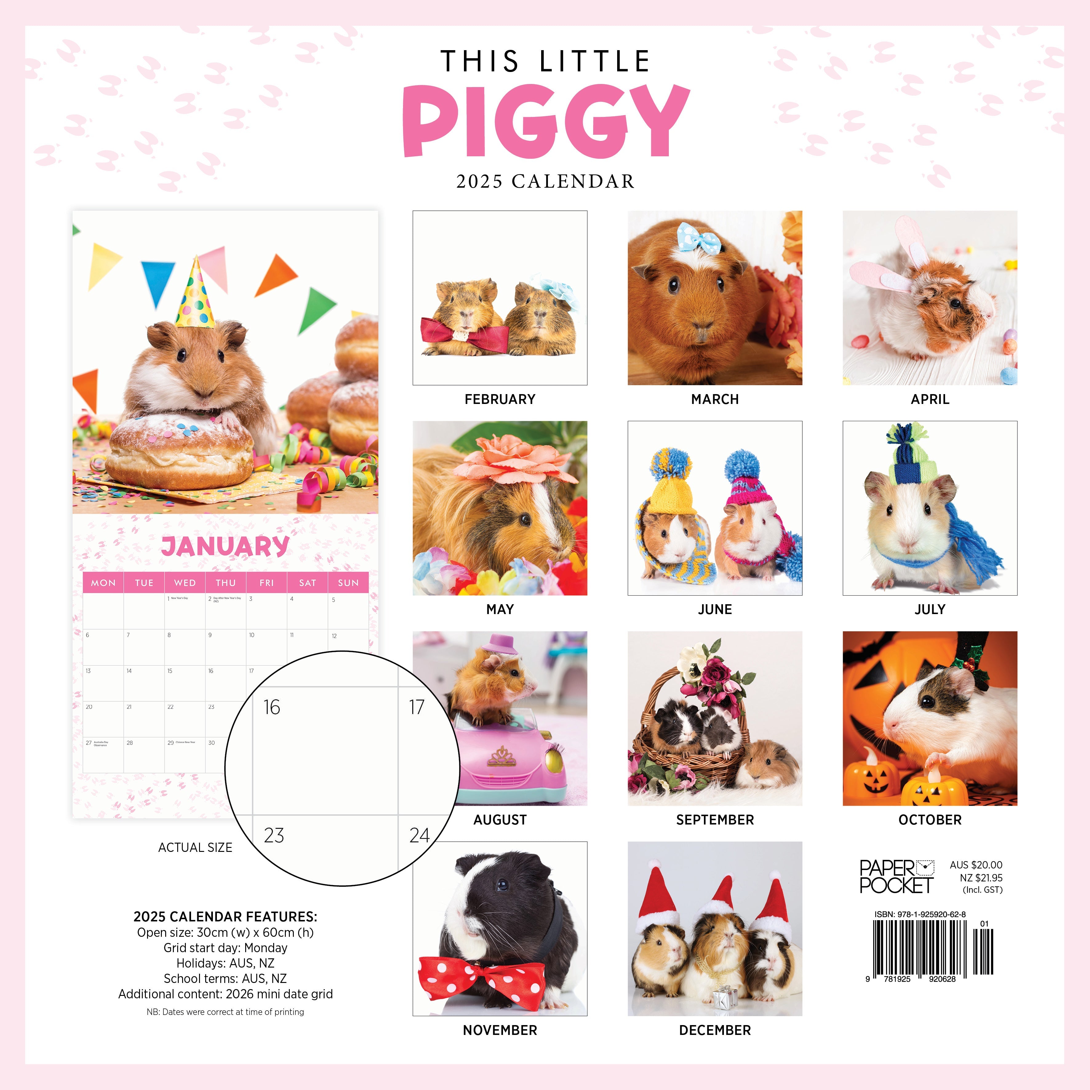 2025 This Little Piggy - Square Wall Calendar