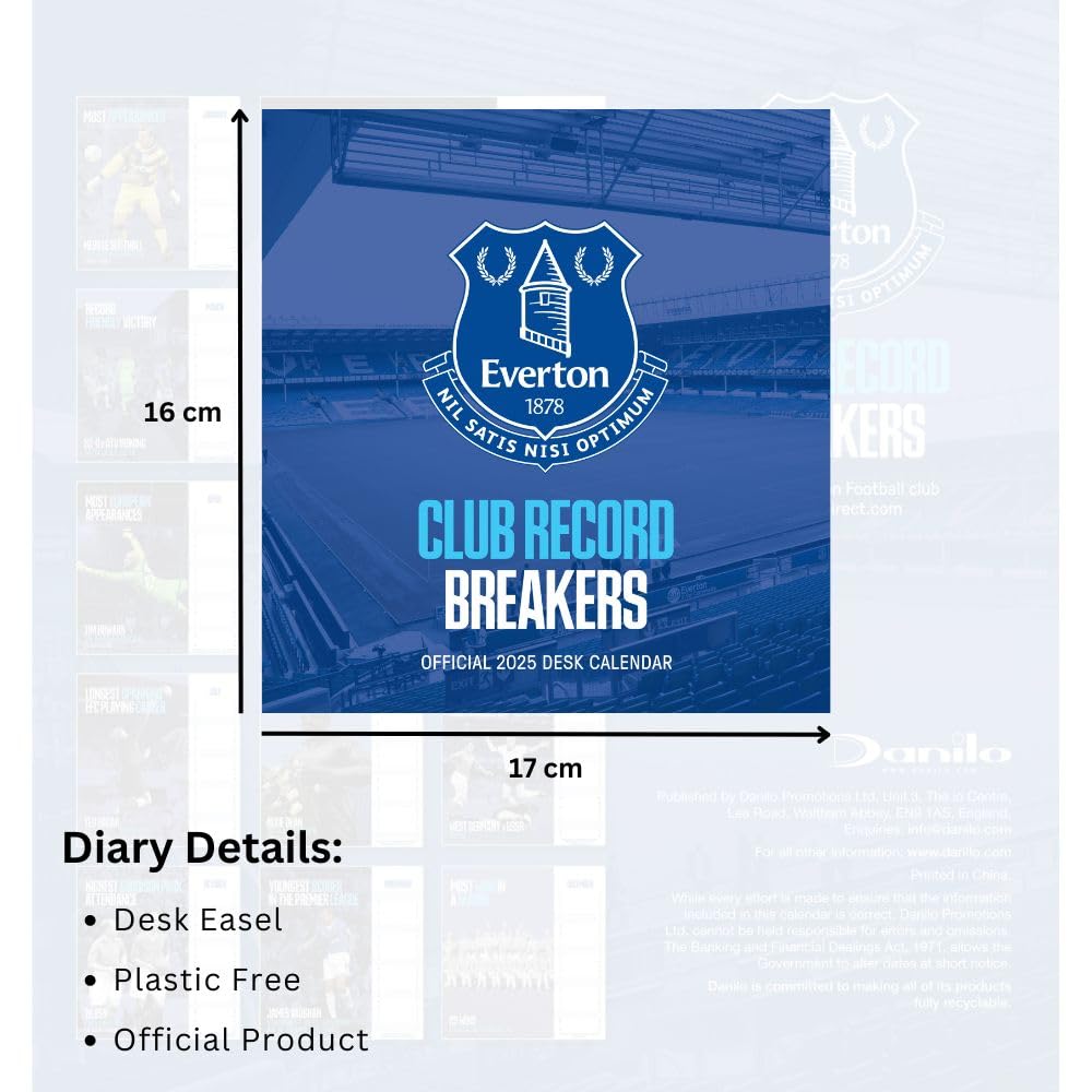 2025 Everton Fc - Desk Easel Calendar