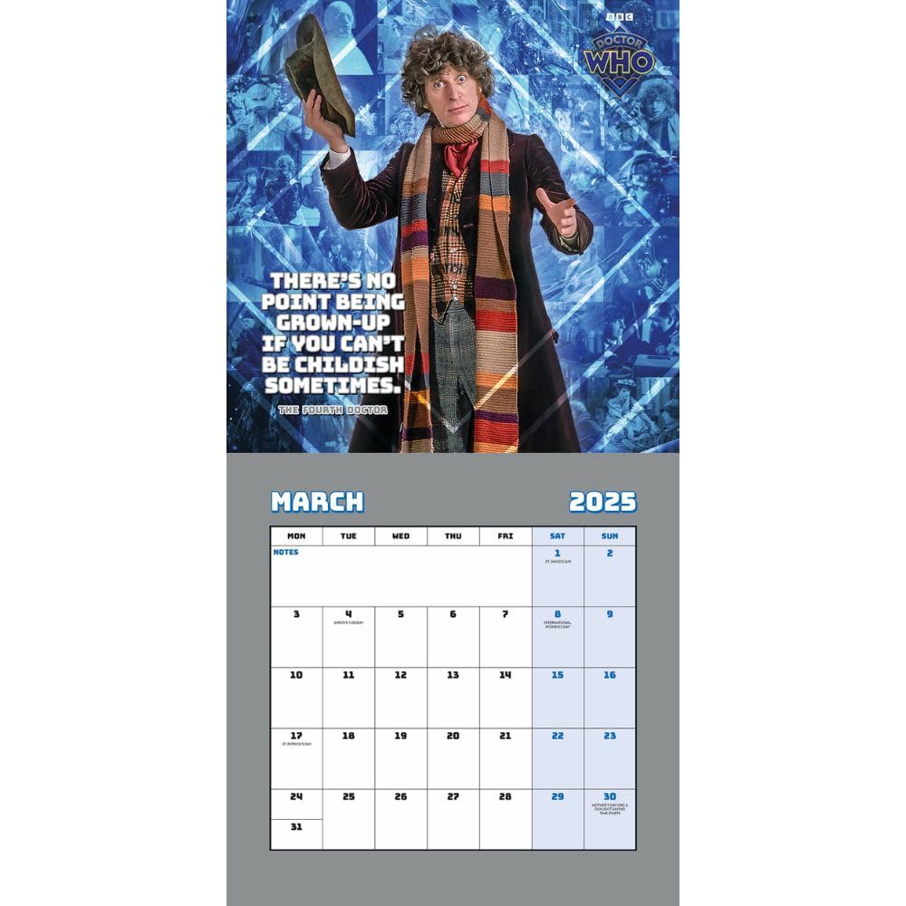 2025 Doctor Who Classic Edition - Square Wall Calendar