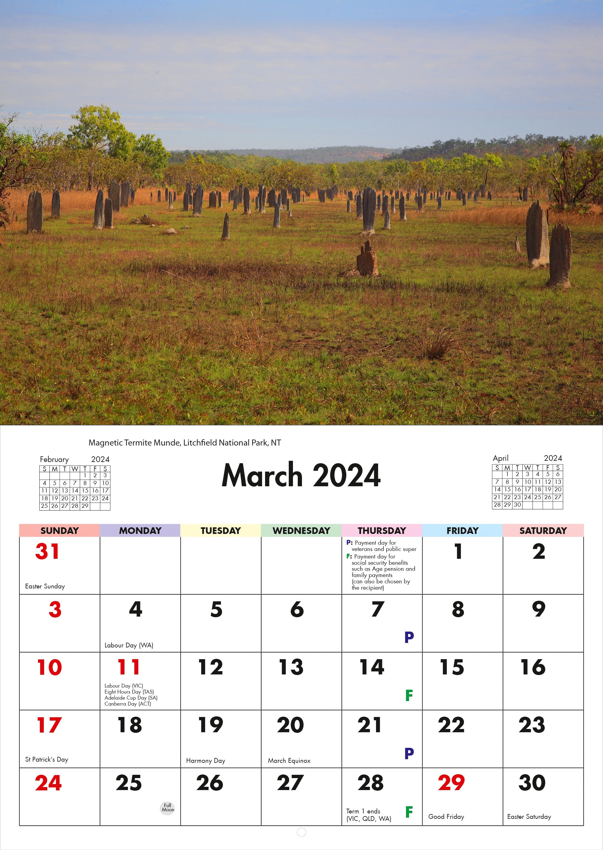 2024 Magnificent Australia - Horizontal Wall Calendar