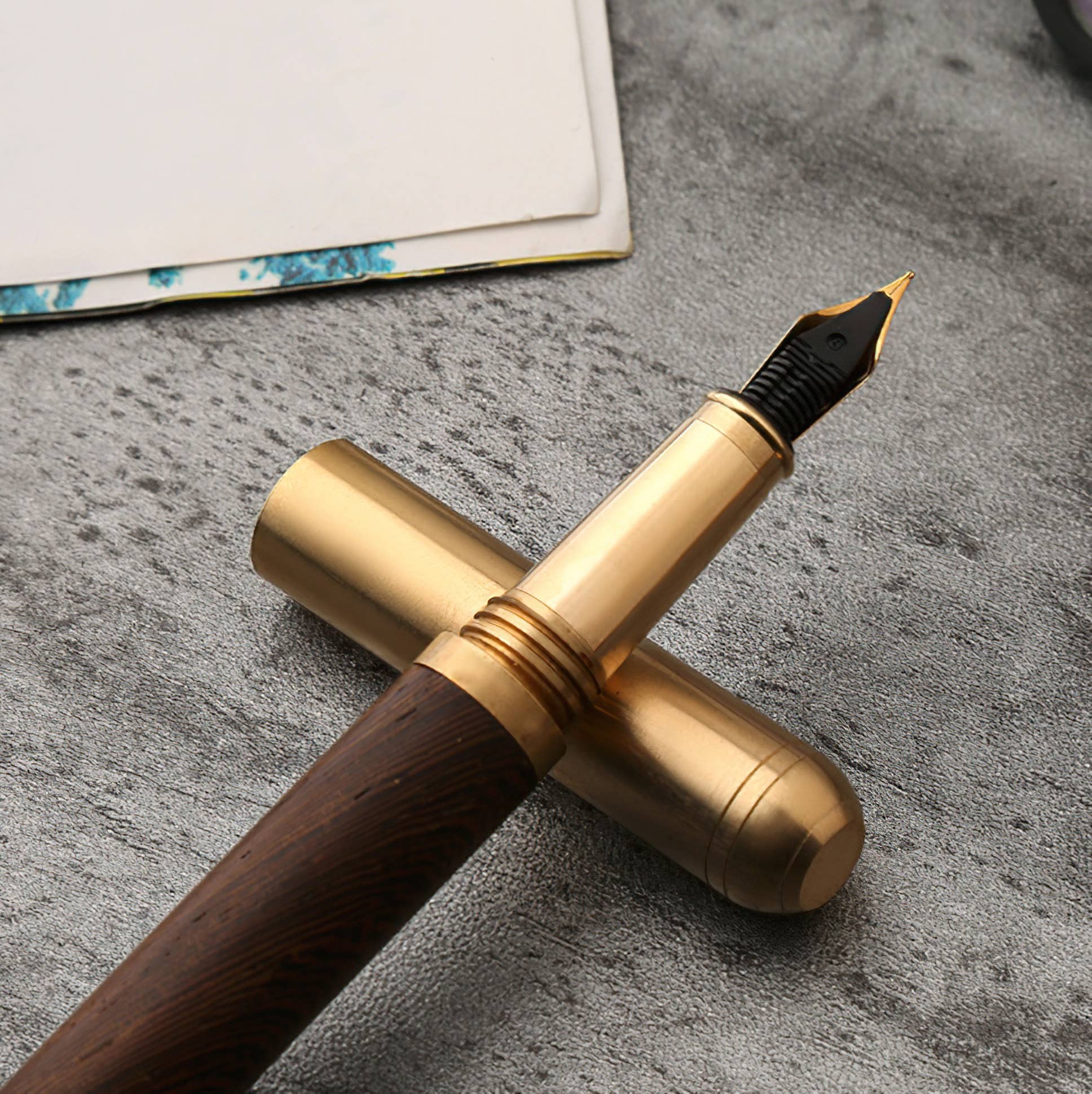 Handmade Wood Fountain Pen | The Hemmingway : Ebony (Boxed)