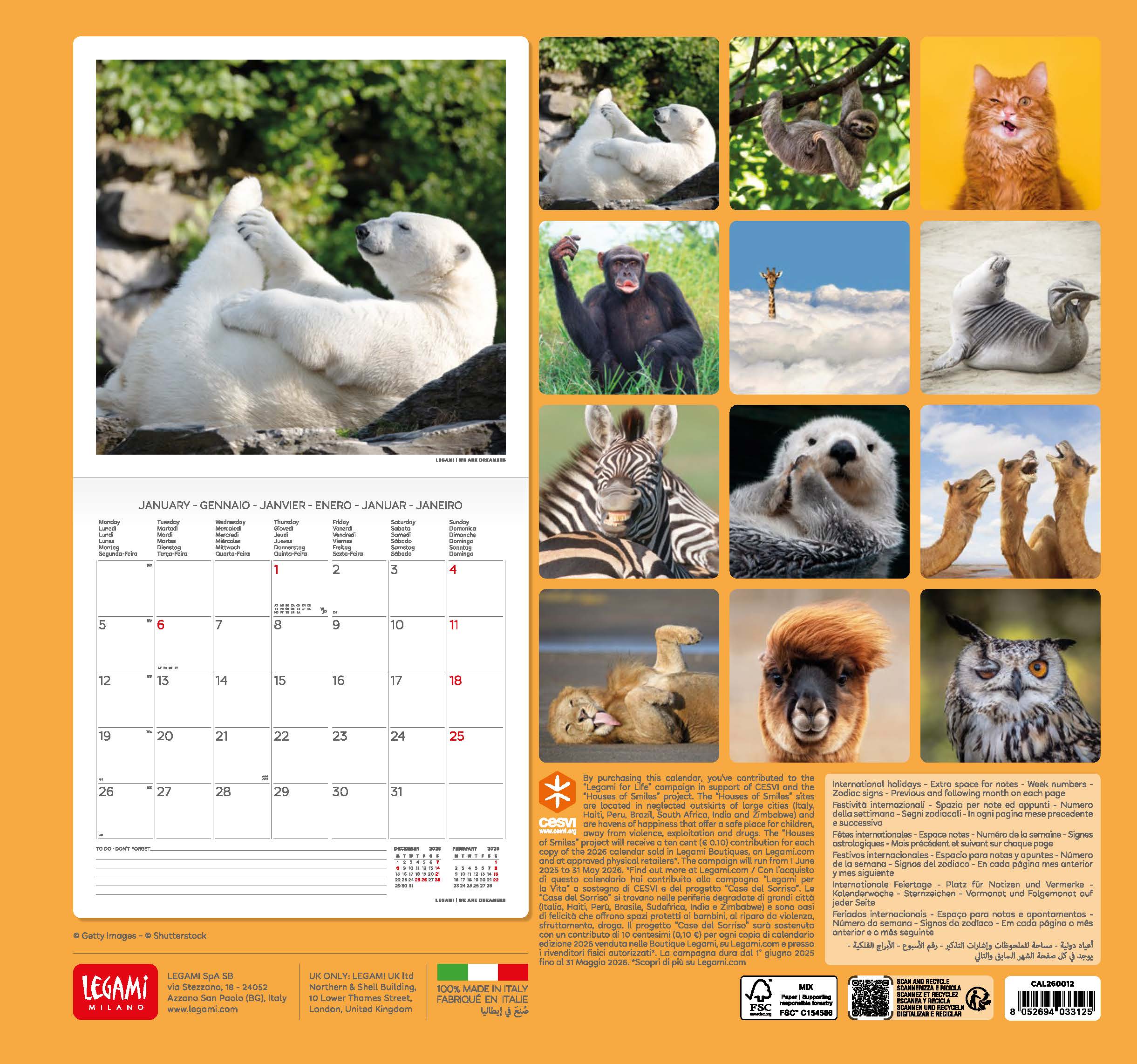 2026 Take It Easy - Square Wall Calendar