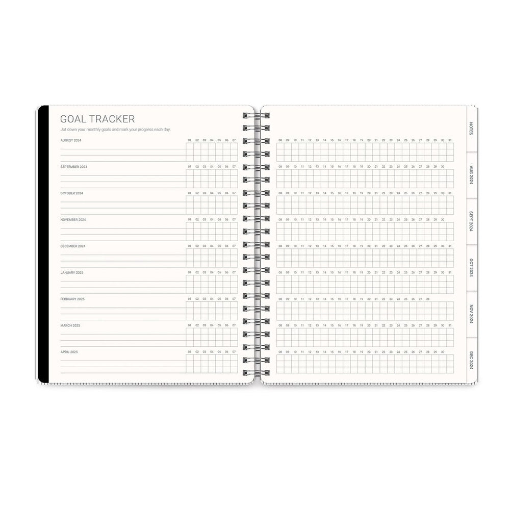 2025 Midnight Black - Baxter Weekly & Monthly Diary/Planner