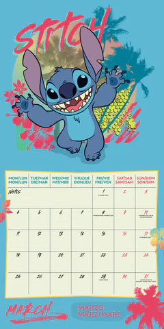 Lilo and Stitch Calendar 2024 - Month to a View Planner 30cm x 30cm -  Official Merchandise