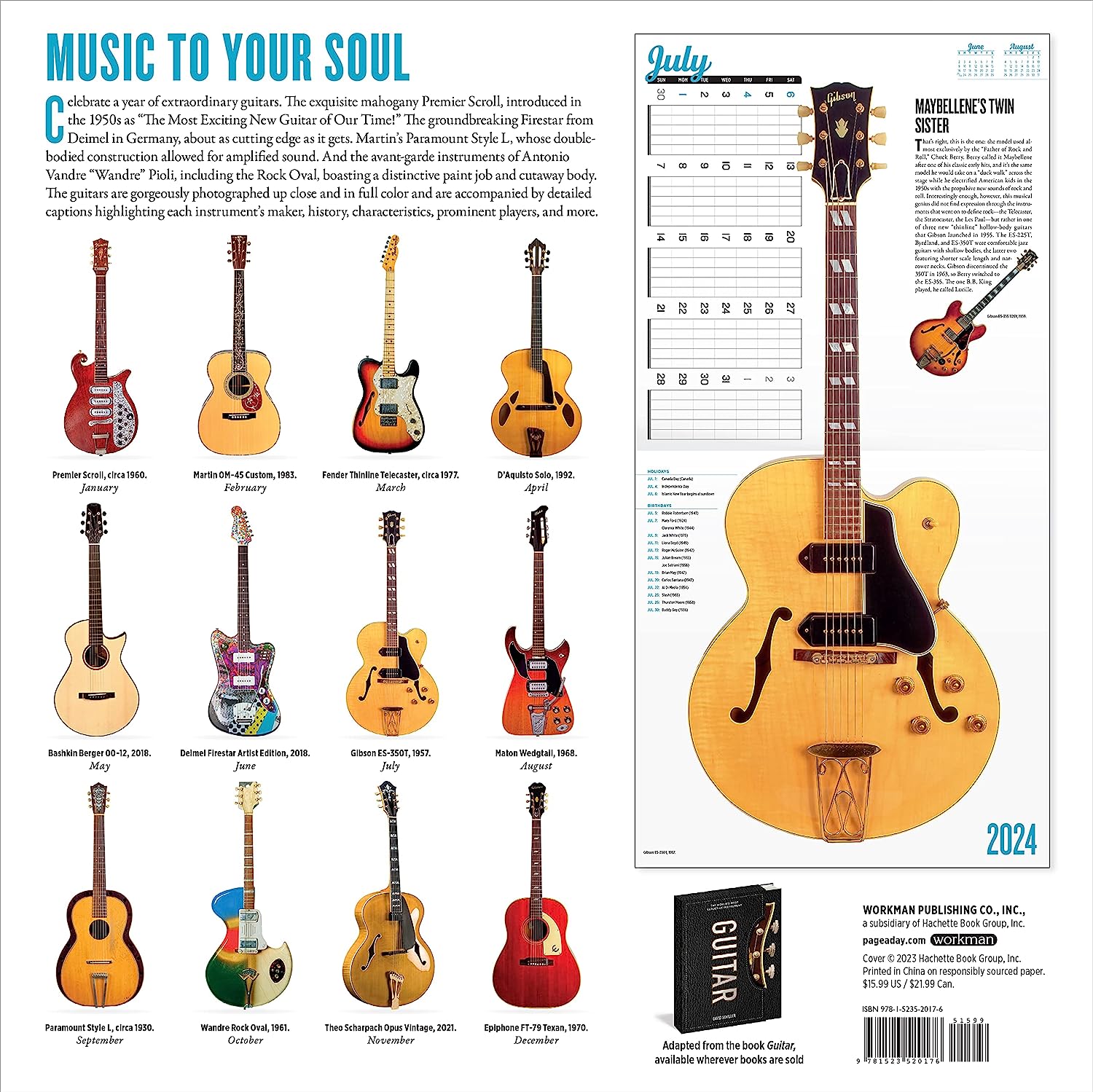 2024 Guitars - Square Wall Calendar  SOLD OUT