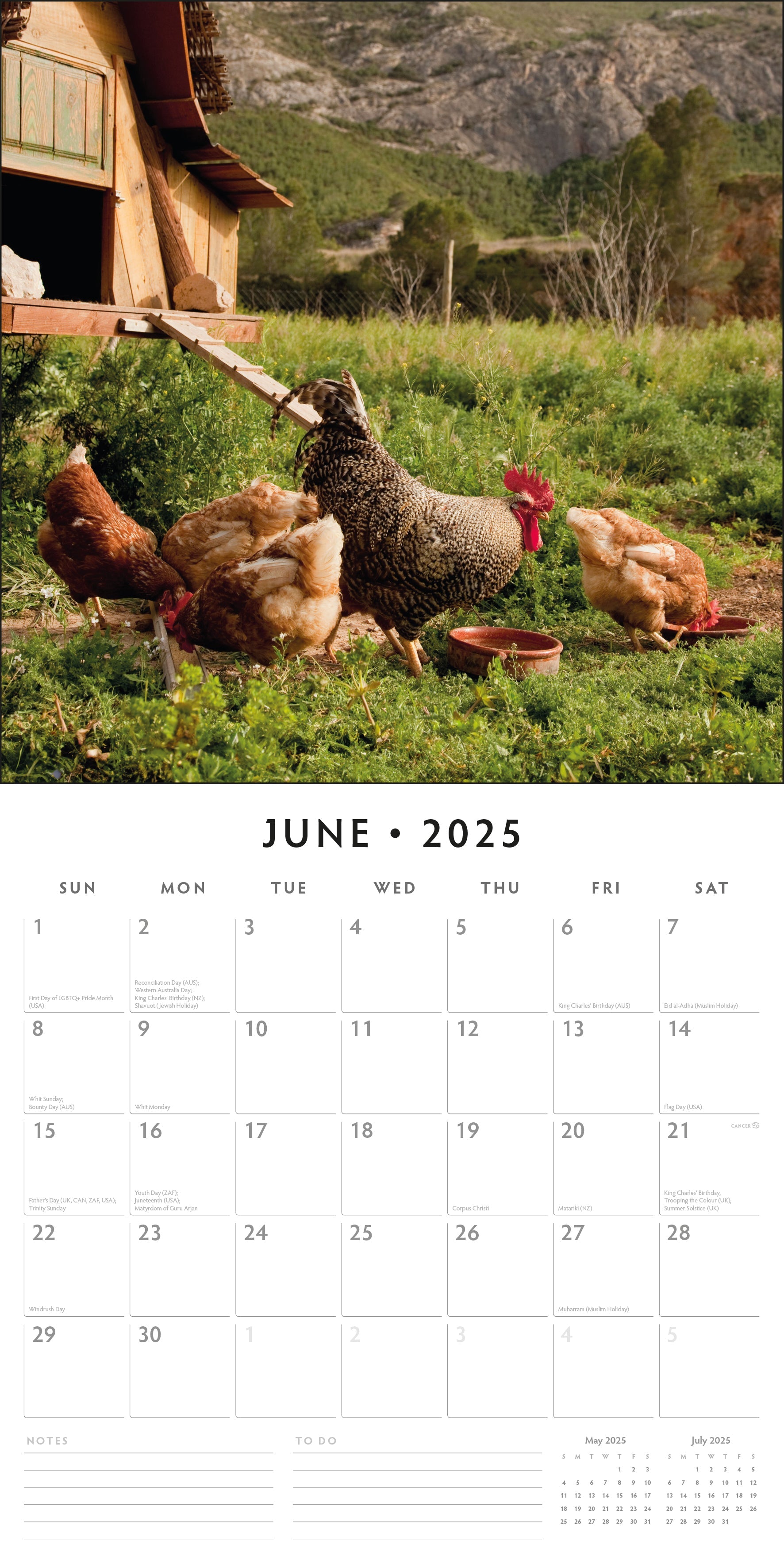 2025 On The Farm - Square Wall Calendar