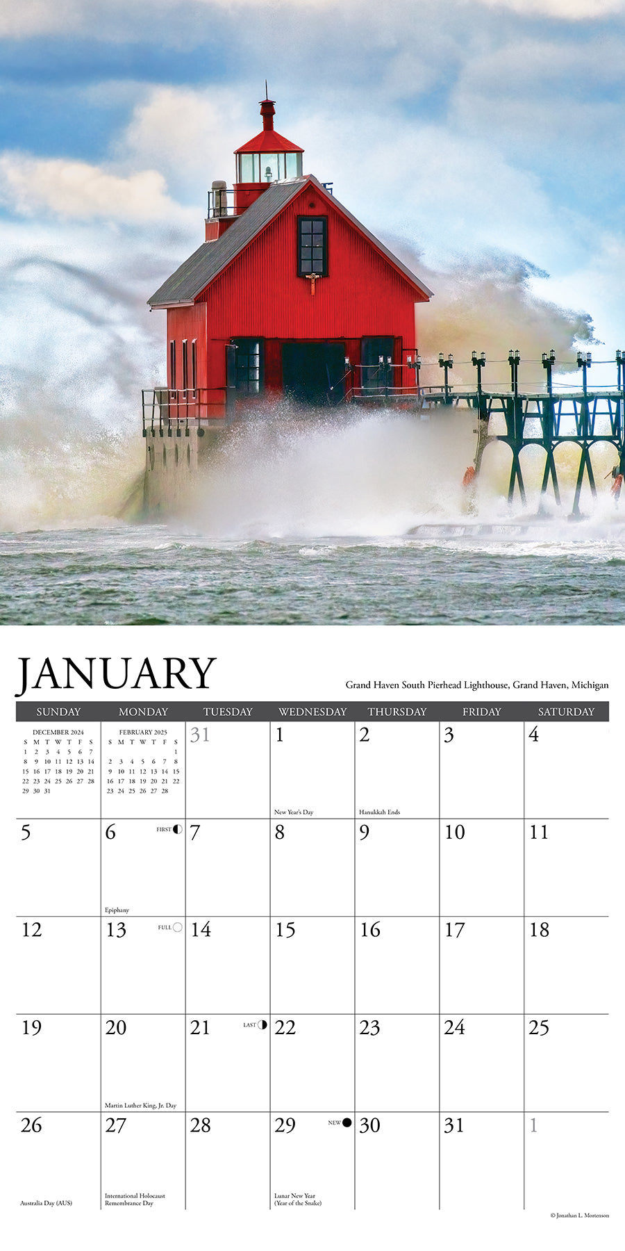 2025 Lighthouses - Square Wall Calendar (US Only)