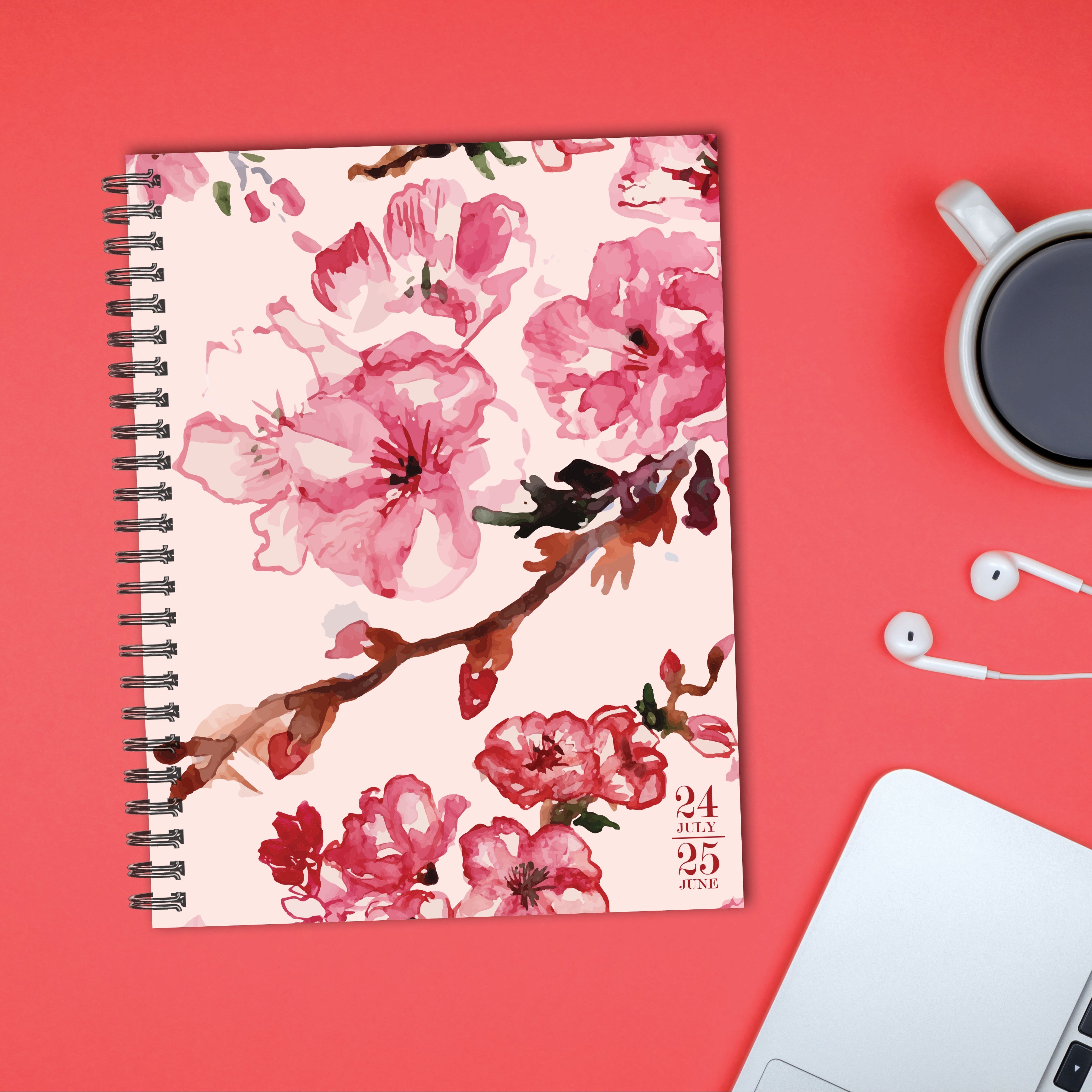 July 2024 - June 2025 Cherry Blossom - Medium Weekly & Monthly Academic Year Diary/Planner