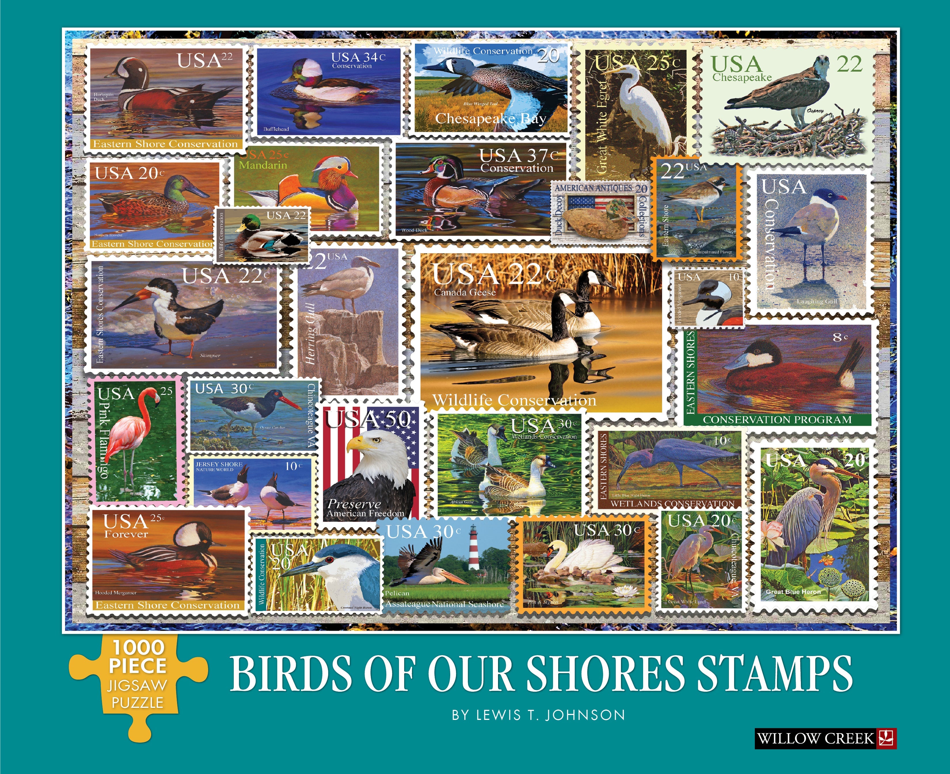 Birds of Our Shores Stamps 1000 Piece - Jigsaw Puzzle