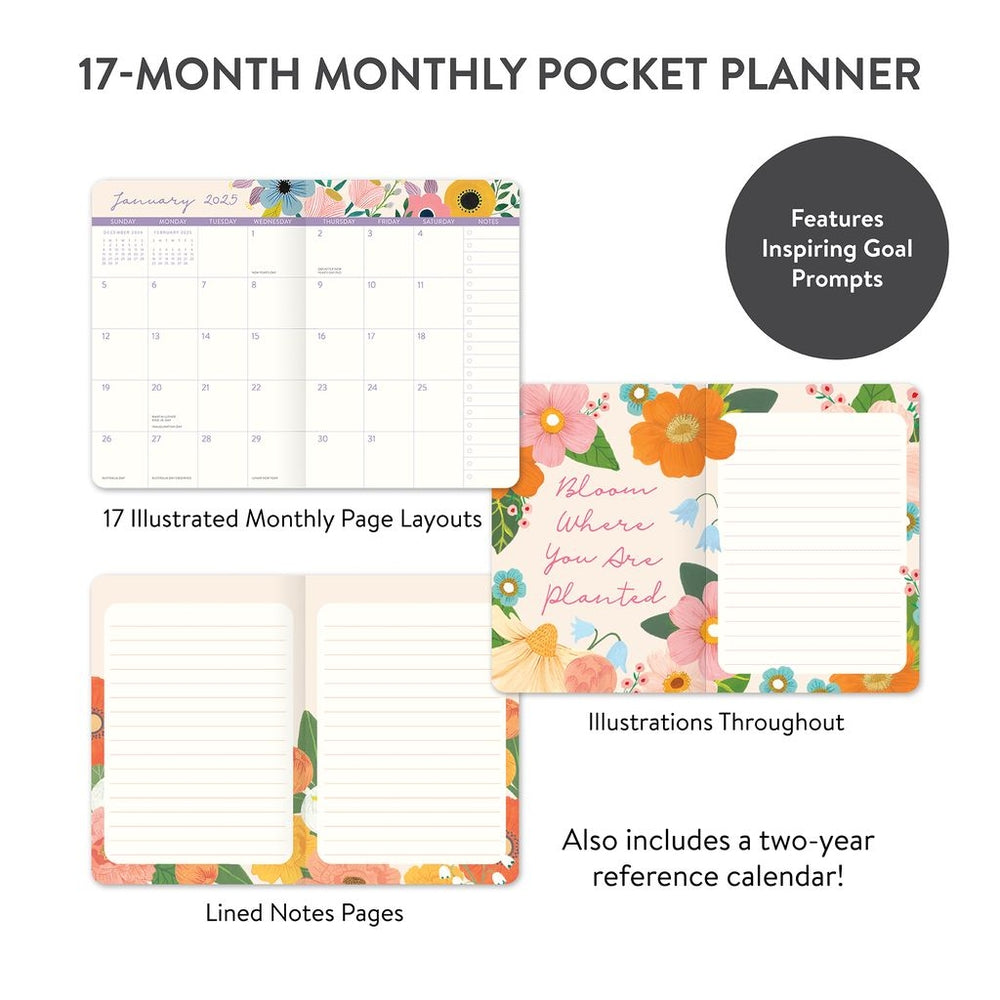 2025 Bella Flora - Monthly Pocket Diary/Planner