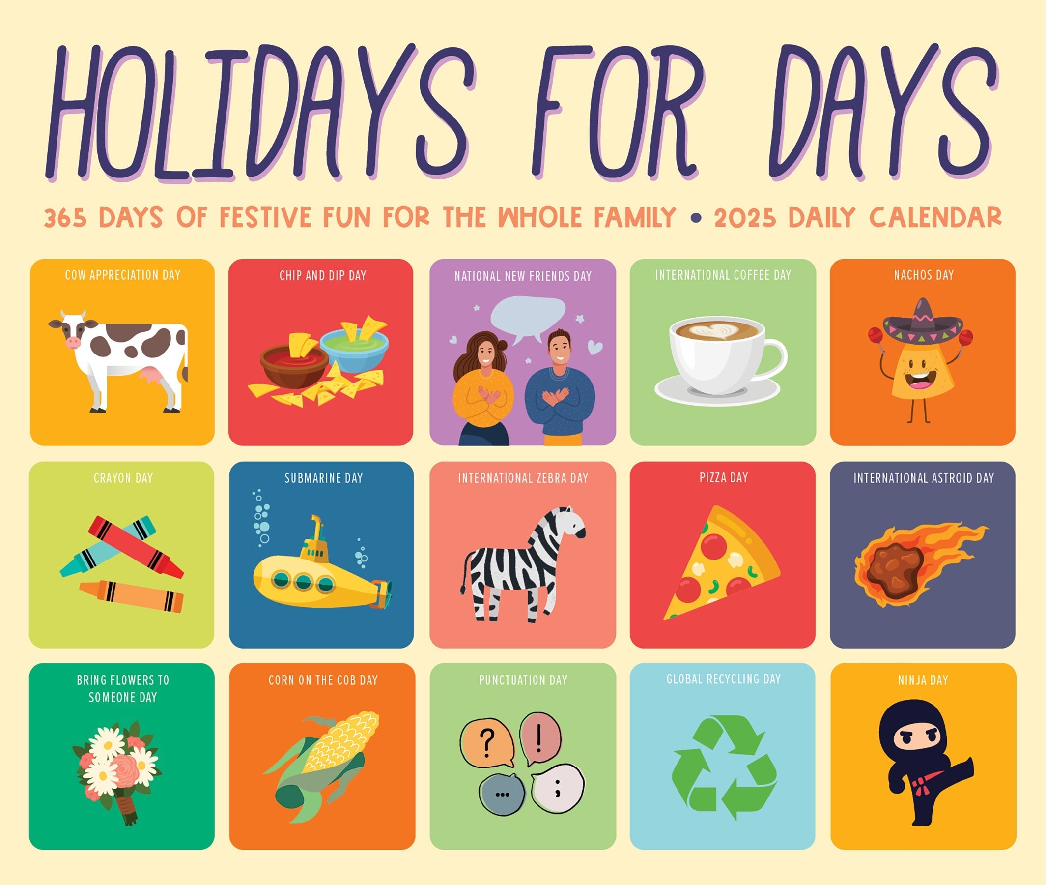 2025 Holidays for Days - Daily Boxed Page-A-Day Calendar (US Only)