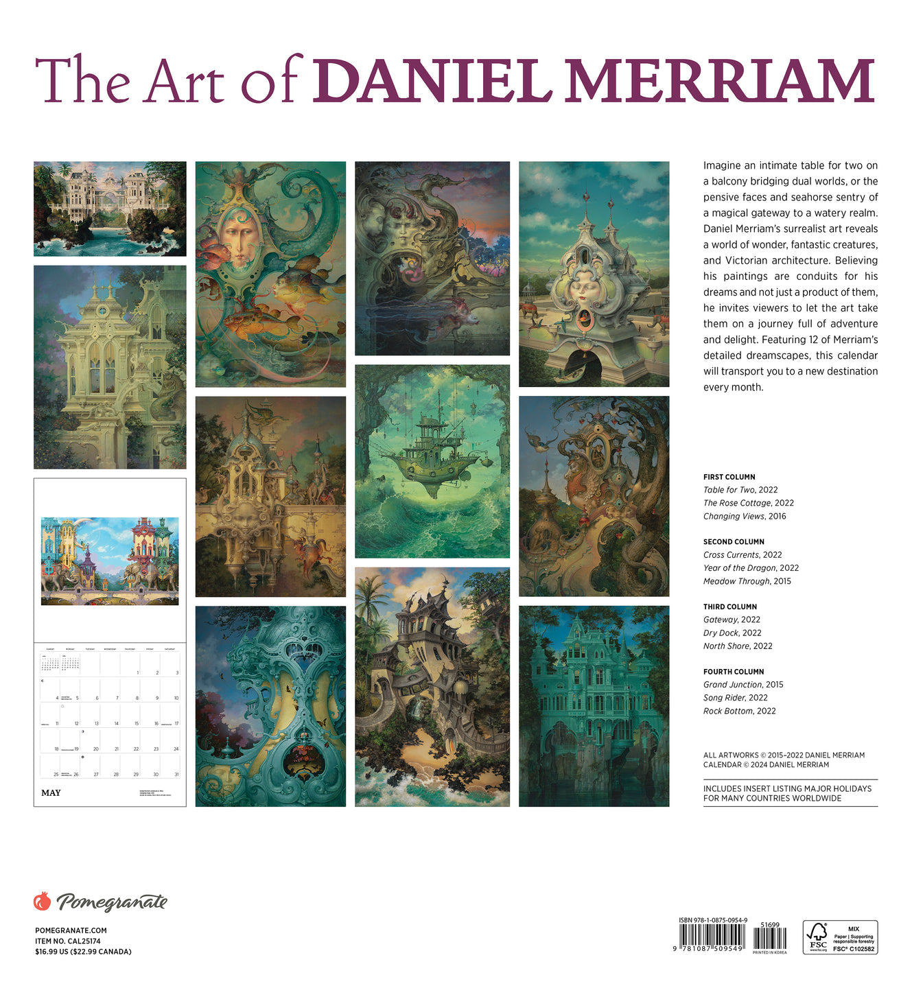 2025 The Art Of Daniel Merriam - Square Wall Calendar