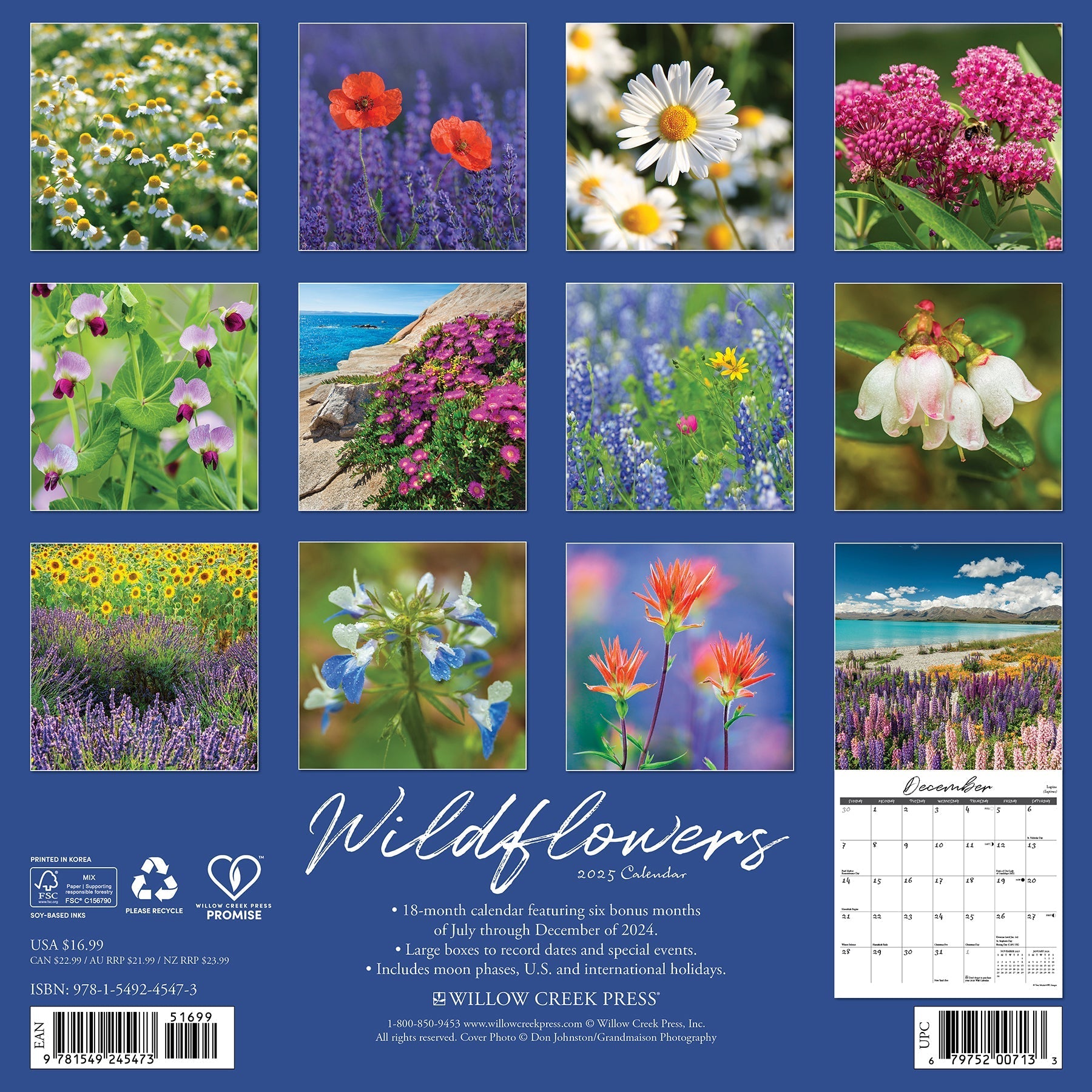 2025 Wildflowers - Square Wall Calendar (US Only)