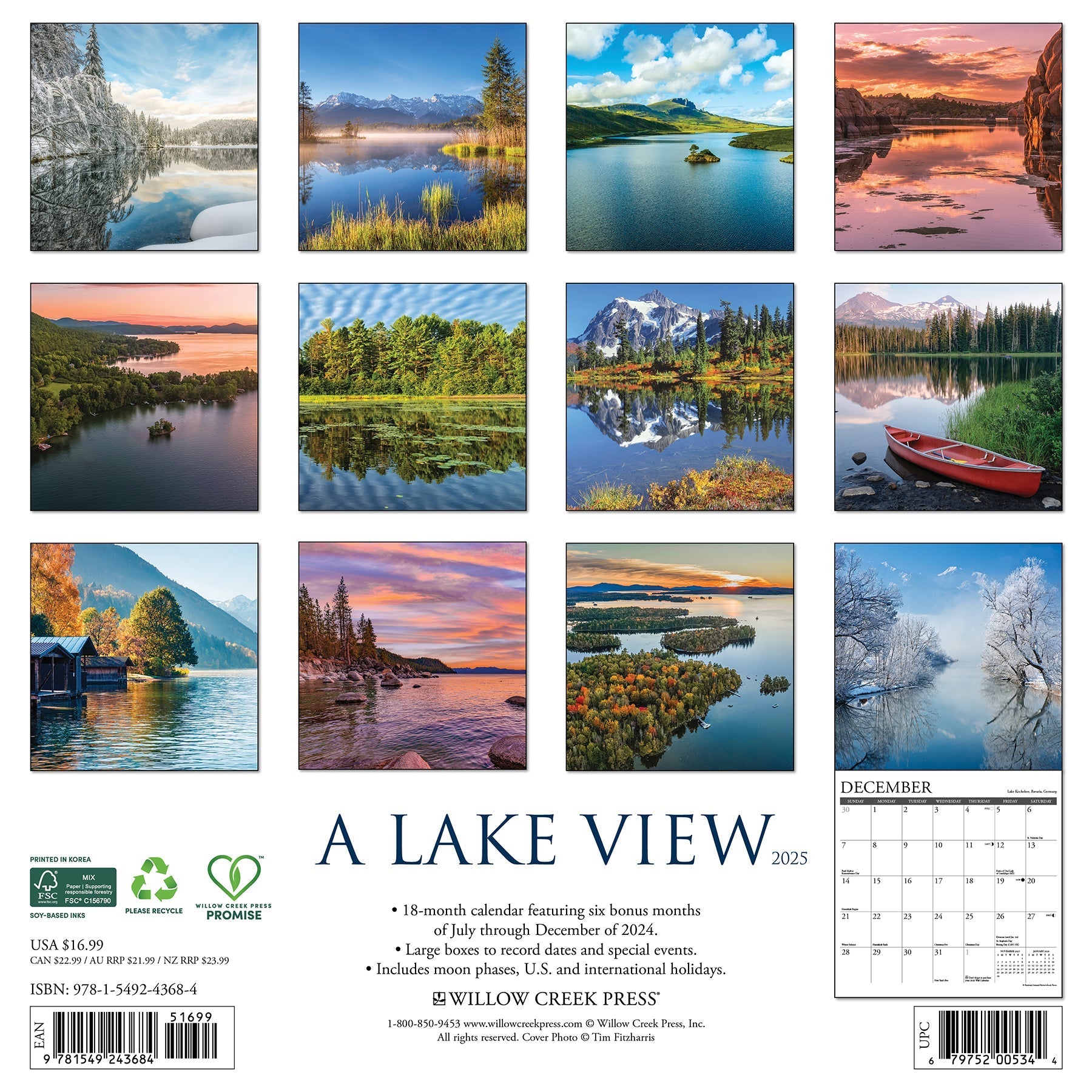 2025 Lake View - Square Wall Calendar (US Only)