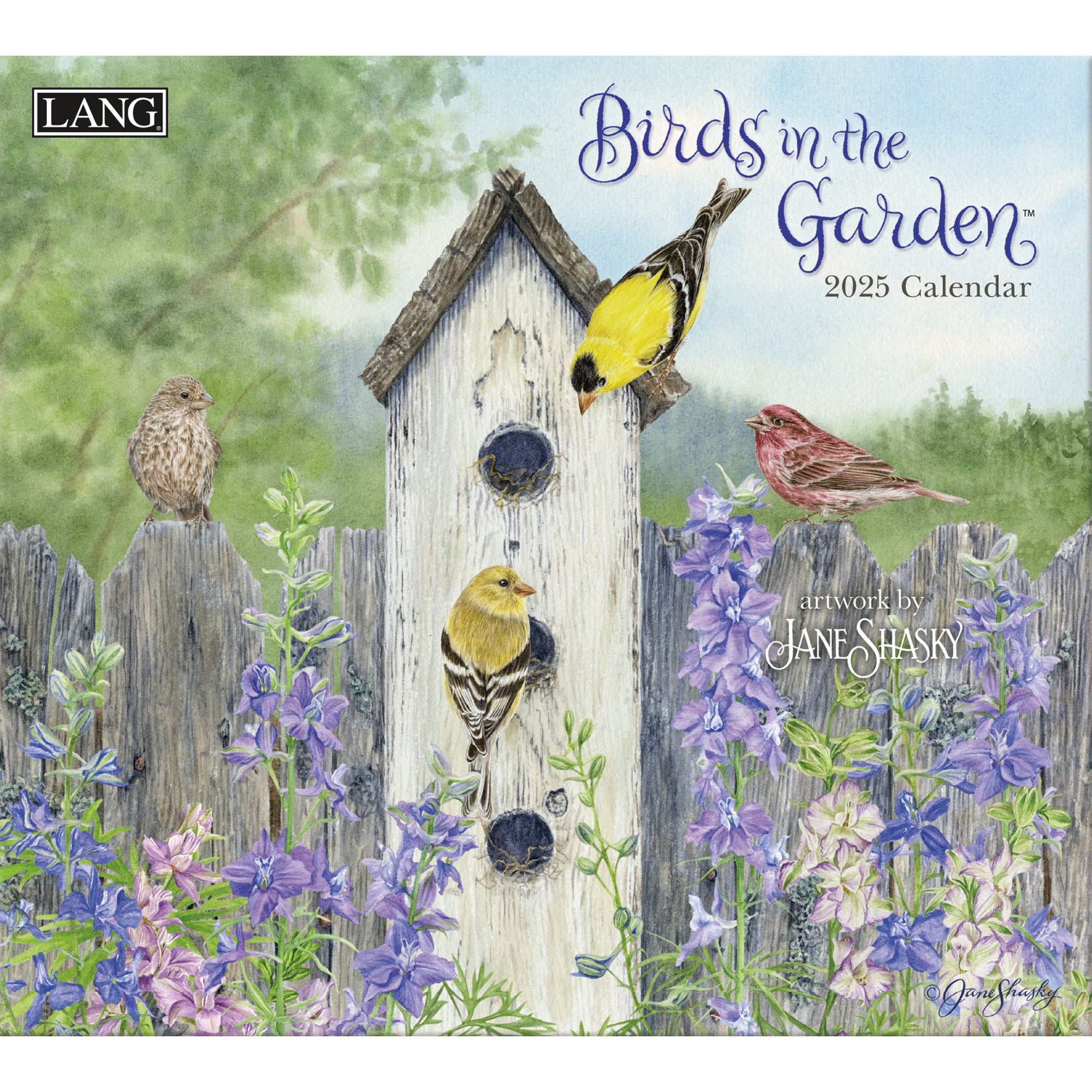 2025 LANG Birds In The Garden By Jane Shasky - Deluxe Wall Calendar