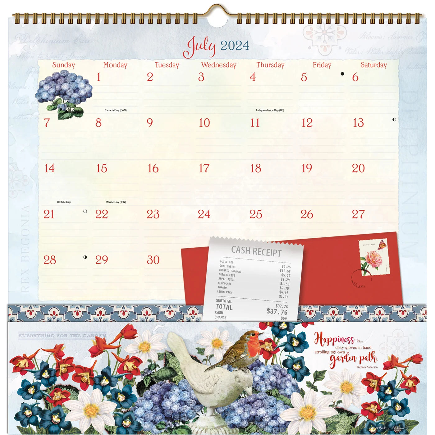 2024 Botanical Gardens - Note Nook Square Wall Calendar