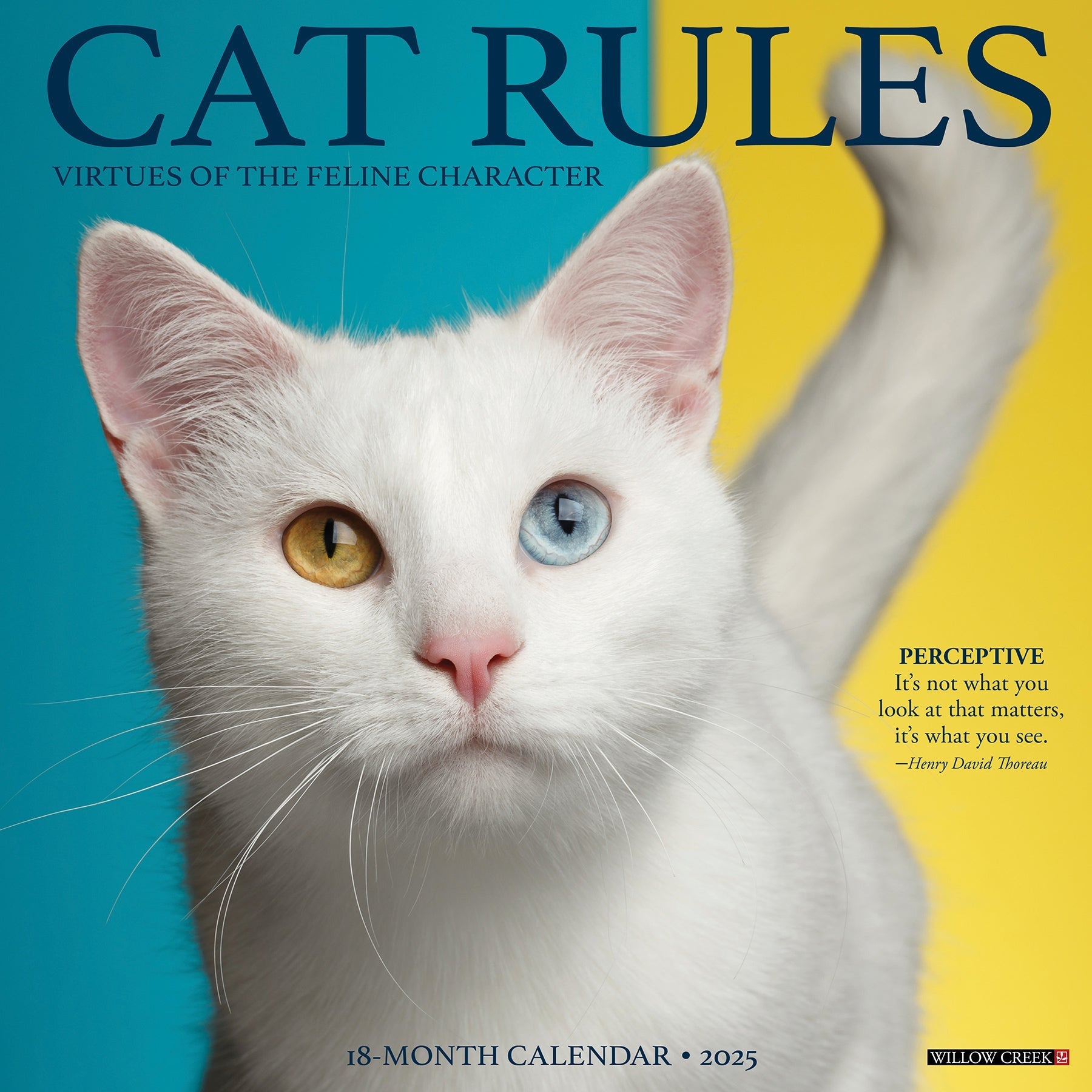 2025 Cat Rules - Square Wall Calendar (US Only)