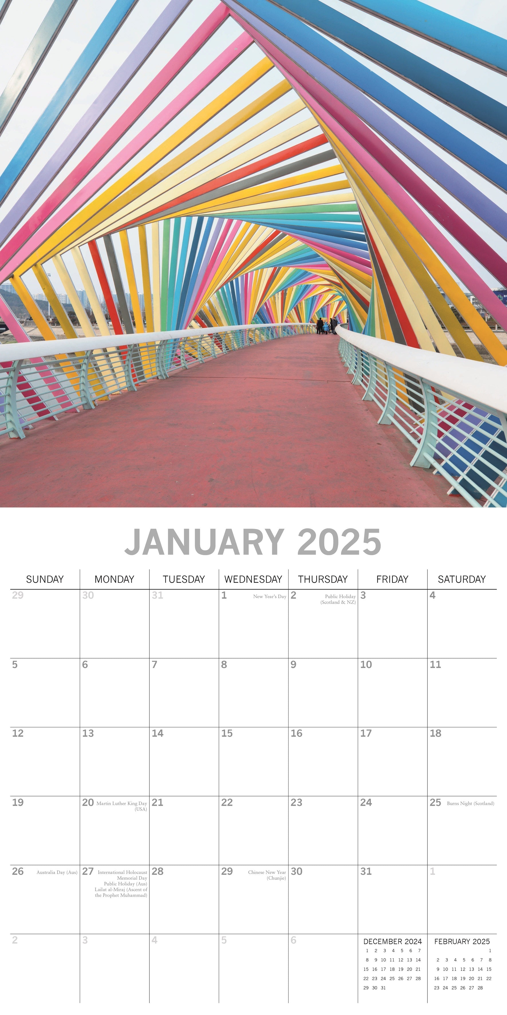 2025 Rainbows - Square Wall Calendar