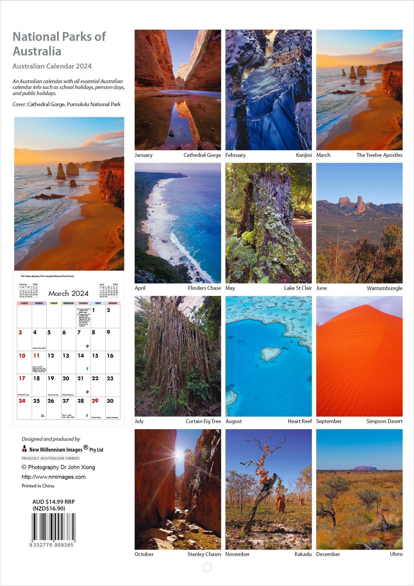 2024 National Parks Of Australia - Slim Wall Calendar