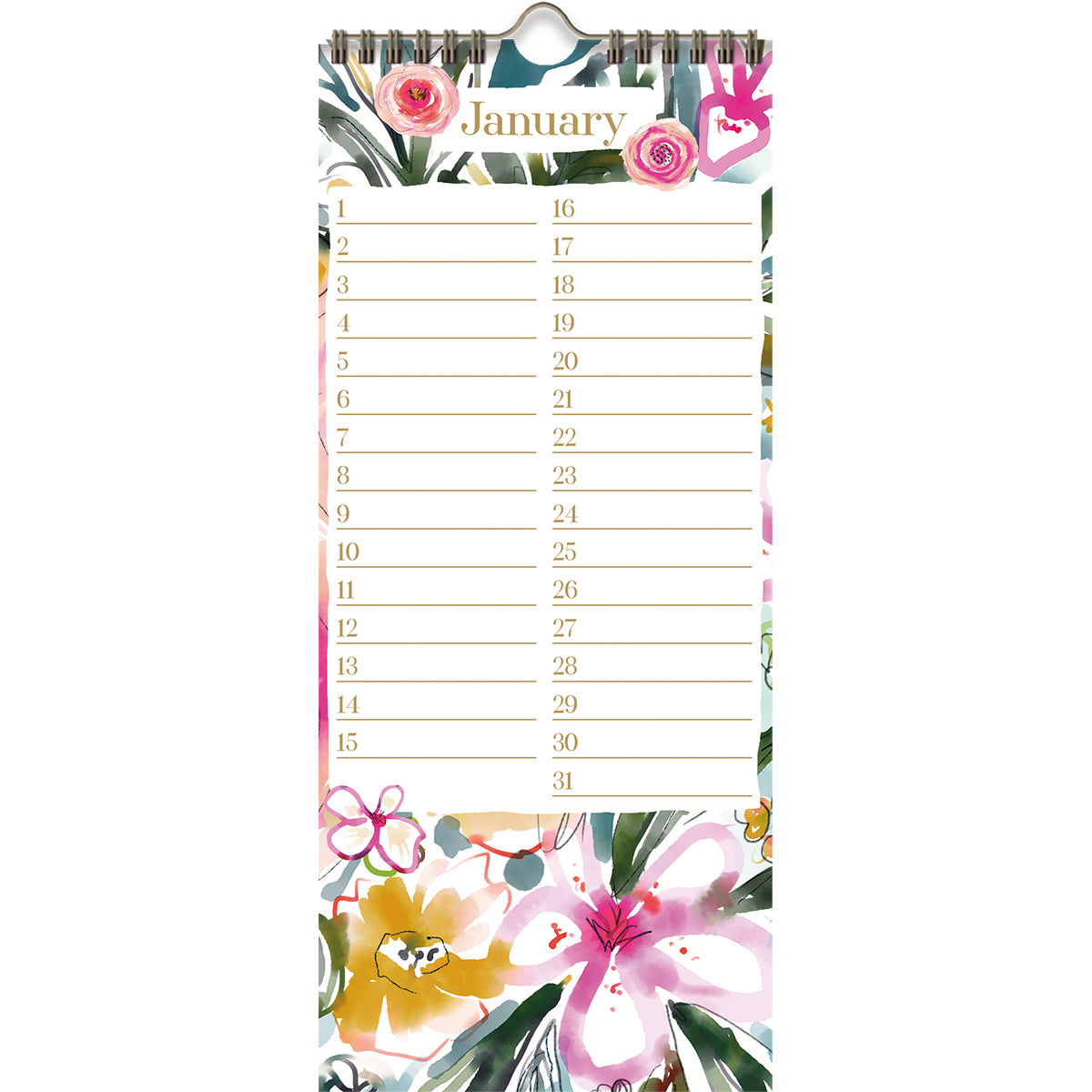 LANG Wild At Heart Special Date Organizer - Perpetual Slim Wall Calendar