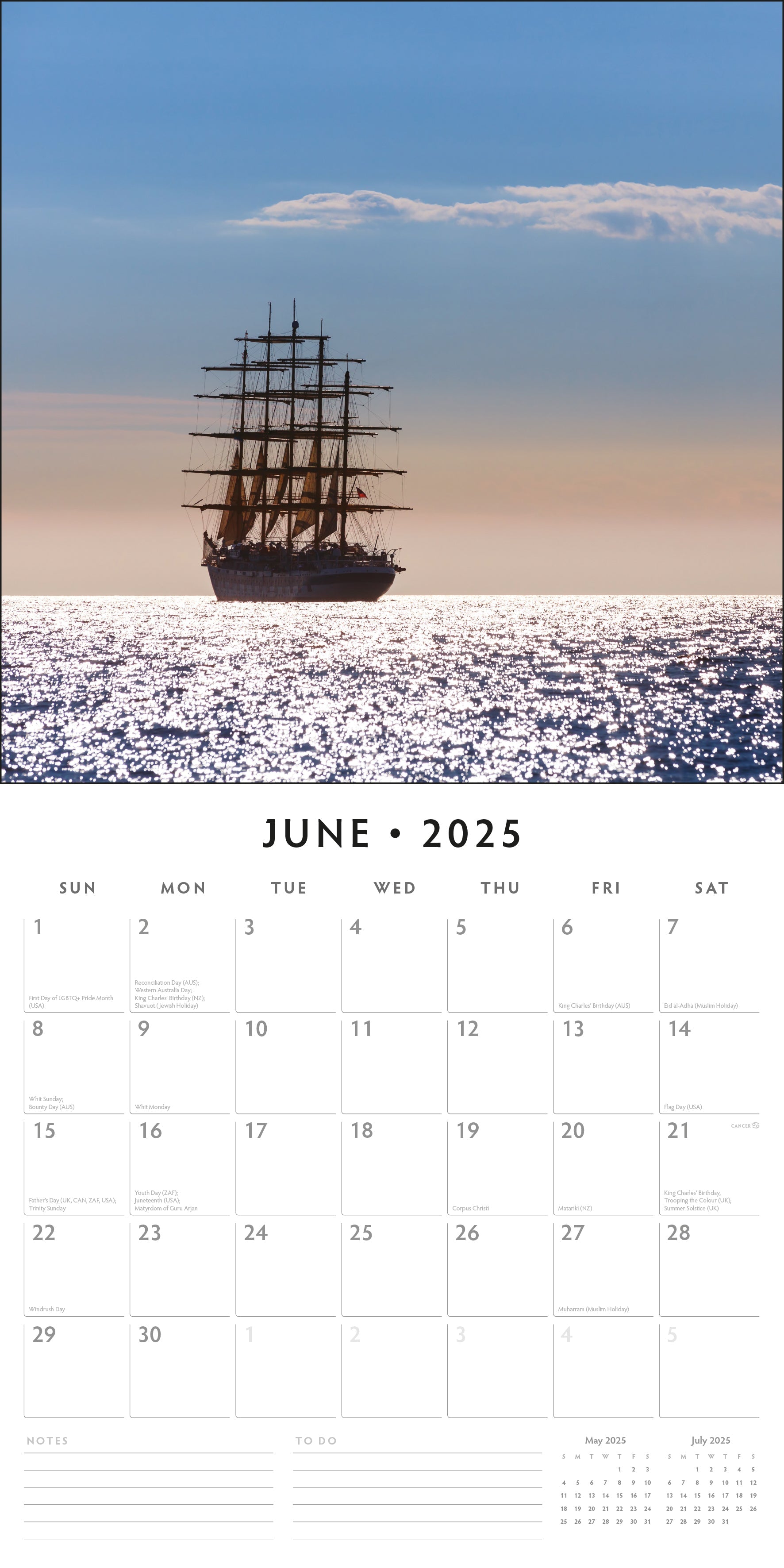 2025 Tall Ships - Square Wall Calendar